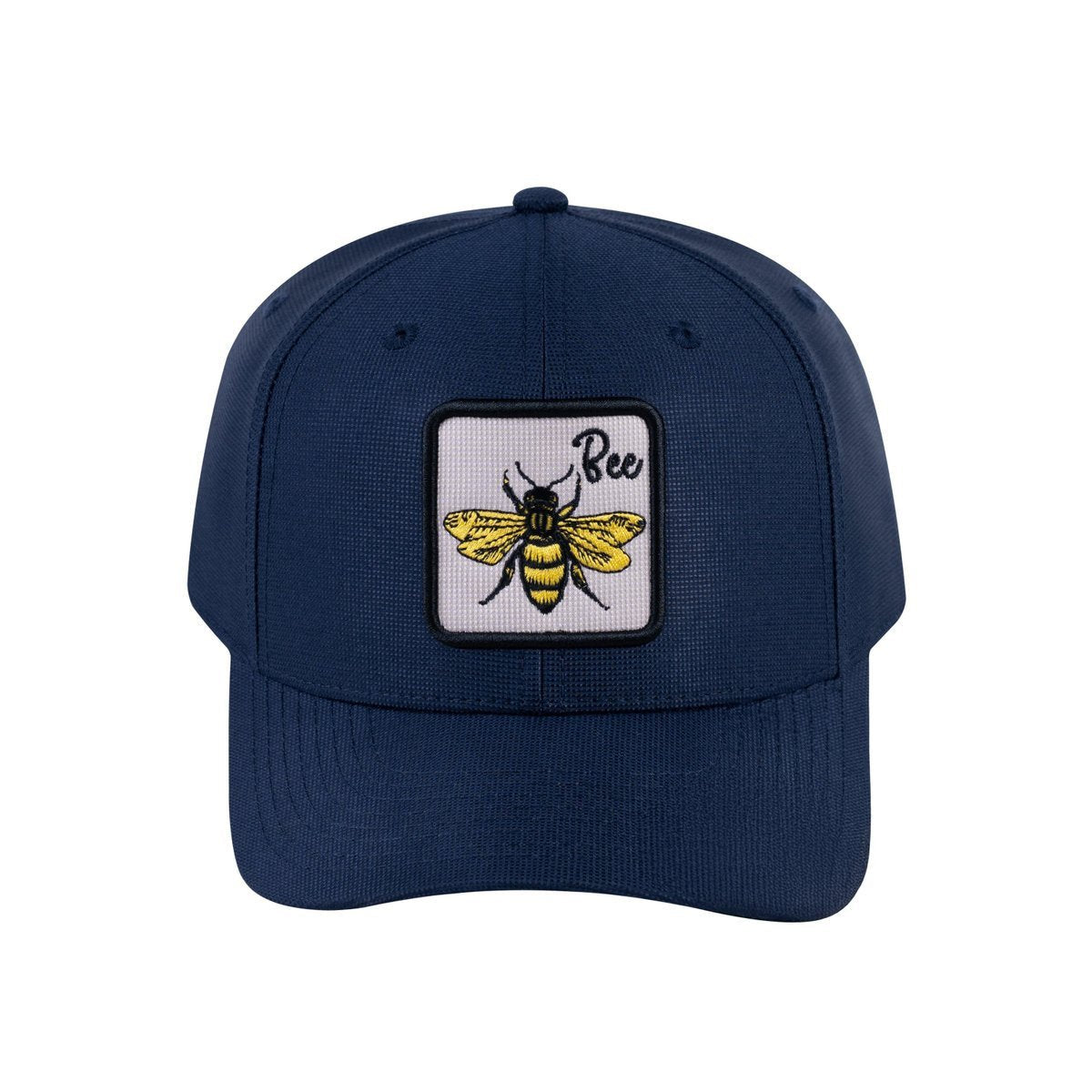 Bee V2 6-Panel Baseball Cap with Navy front and Navy back