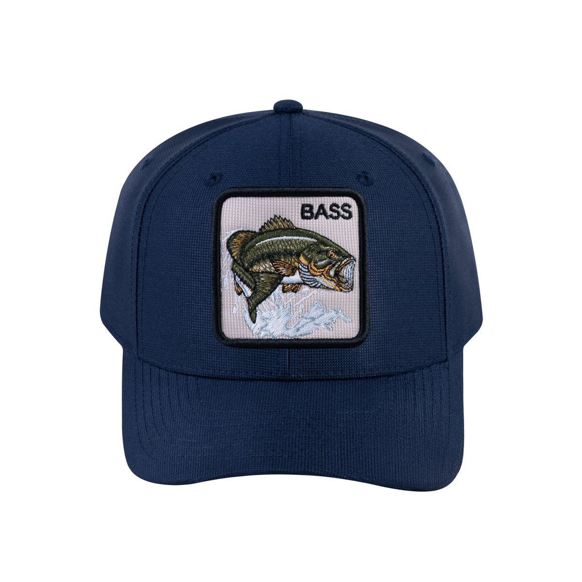 Bass V2 6-Panel Baseball Cap with Navy front and Navy back