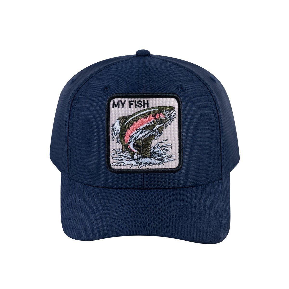 Salmon V2 6-Panel Baseball Cap with Navy front and Navy back