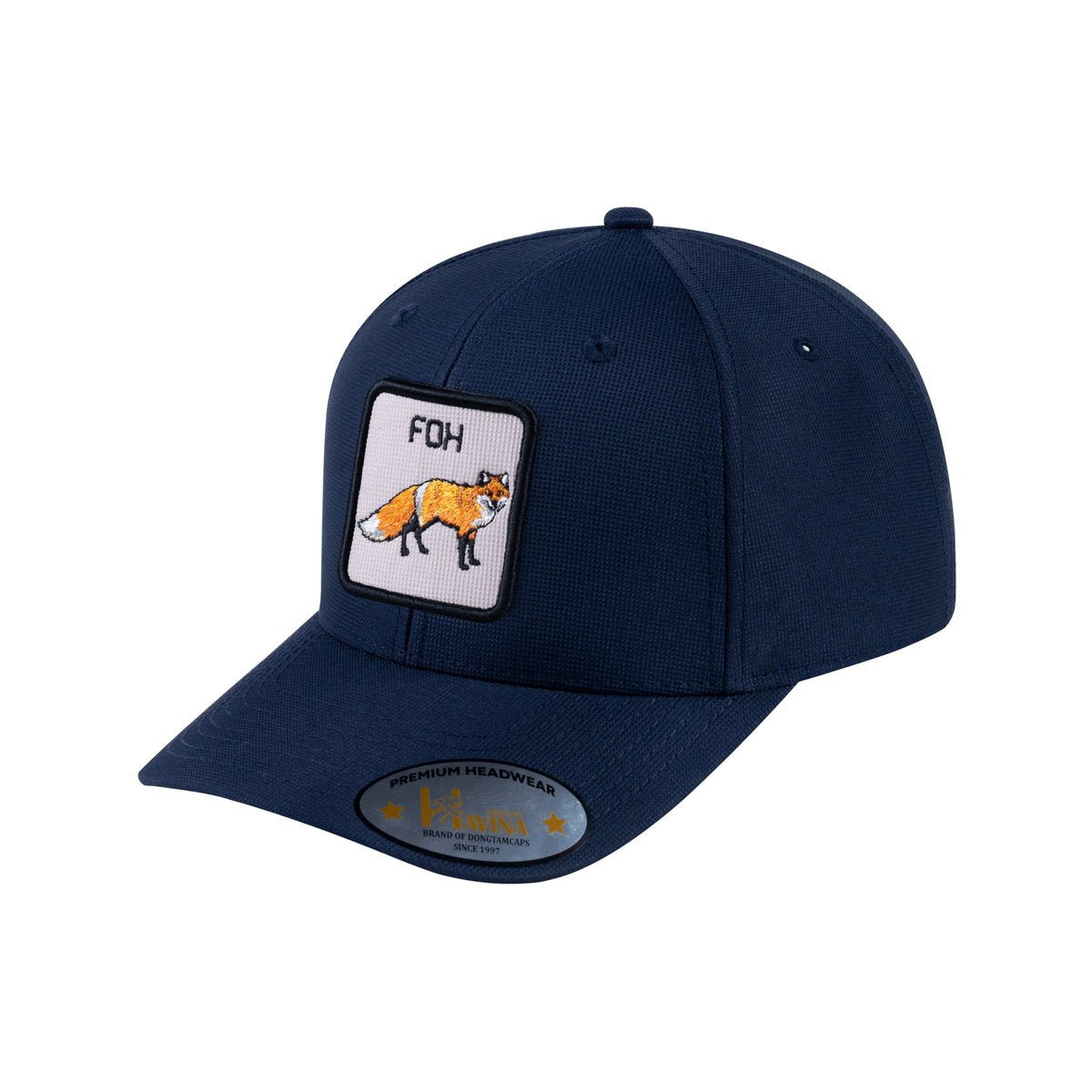 Fox V2 6-Panel Baseball Cap with Navy front and Navy back