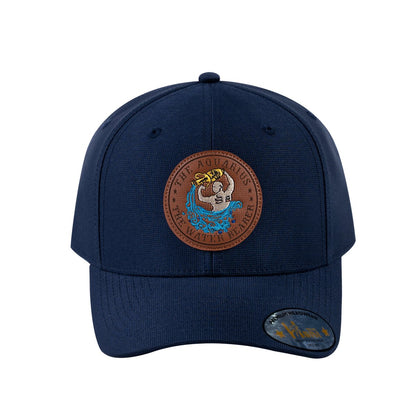 Aquarius Zodiac V2 6-Panel Baseball Cap with Navy front and Navy back