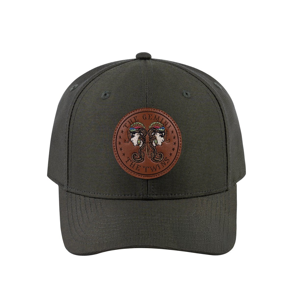 Gemini Zodiac V2 6-Panel Baseball Cap with Olive front and Olive back