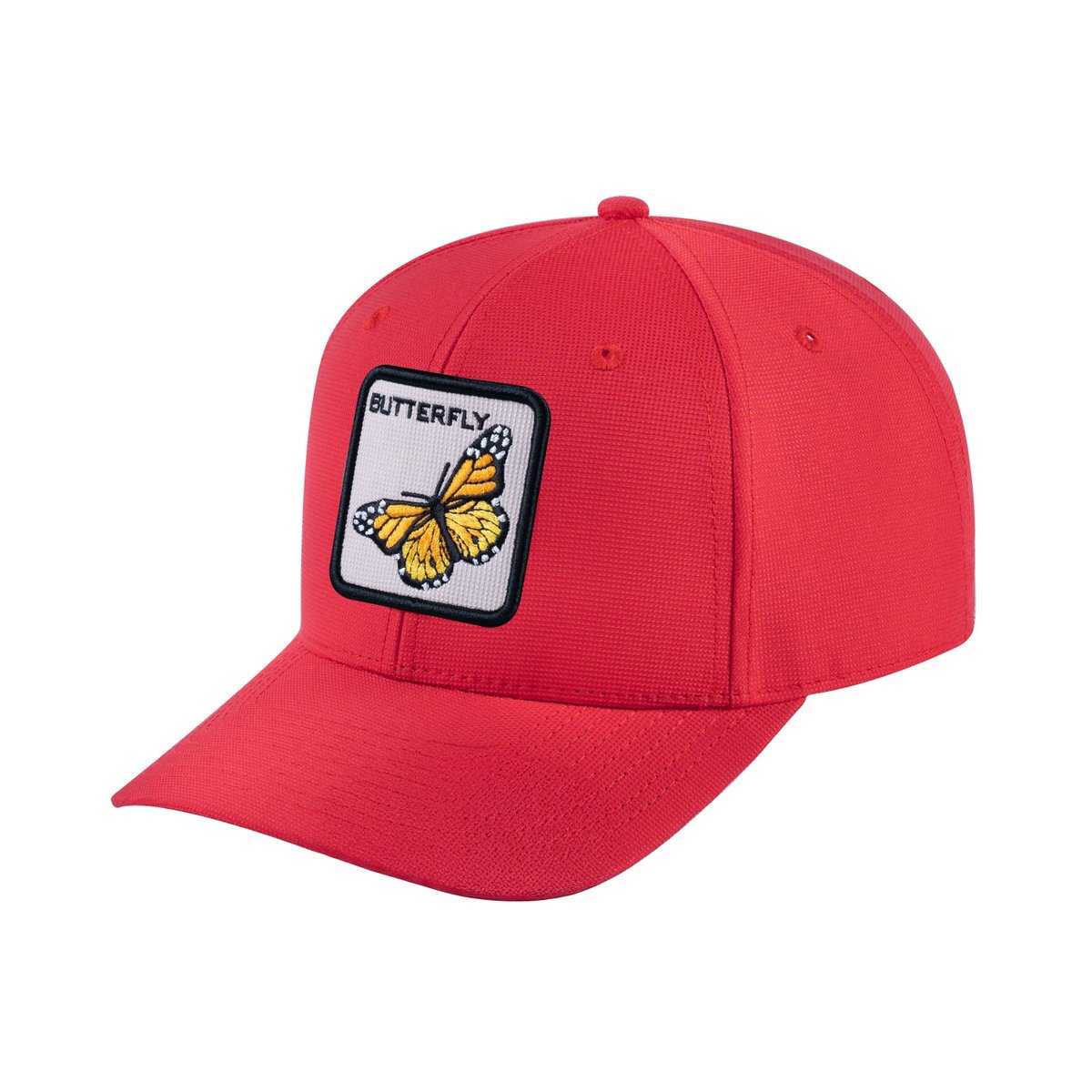 Butterfly V2 6-Panel Baseball Cap with Red front and Red back