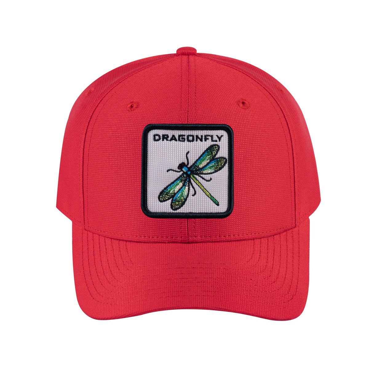 Dragonfly V2 6-Panel Baseball Cap with Red front and Red back