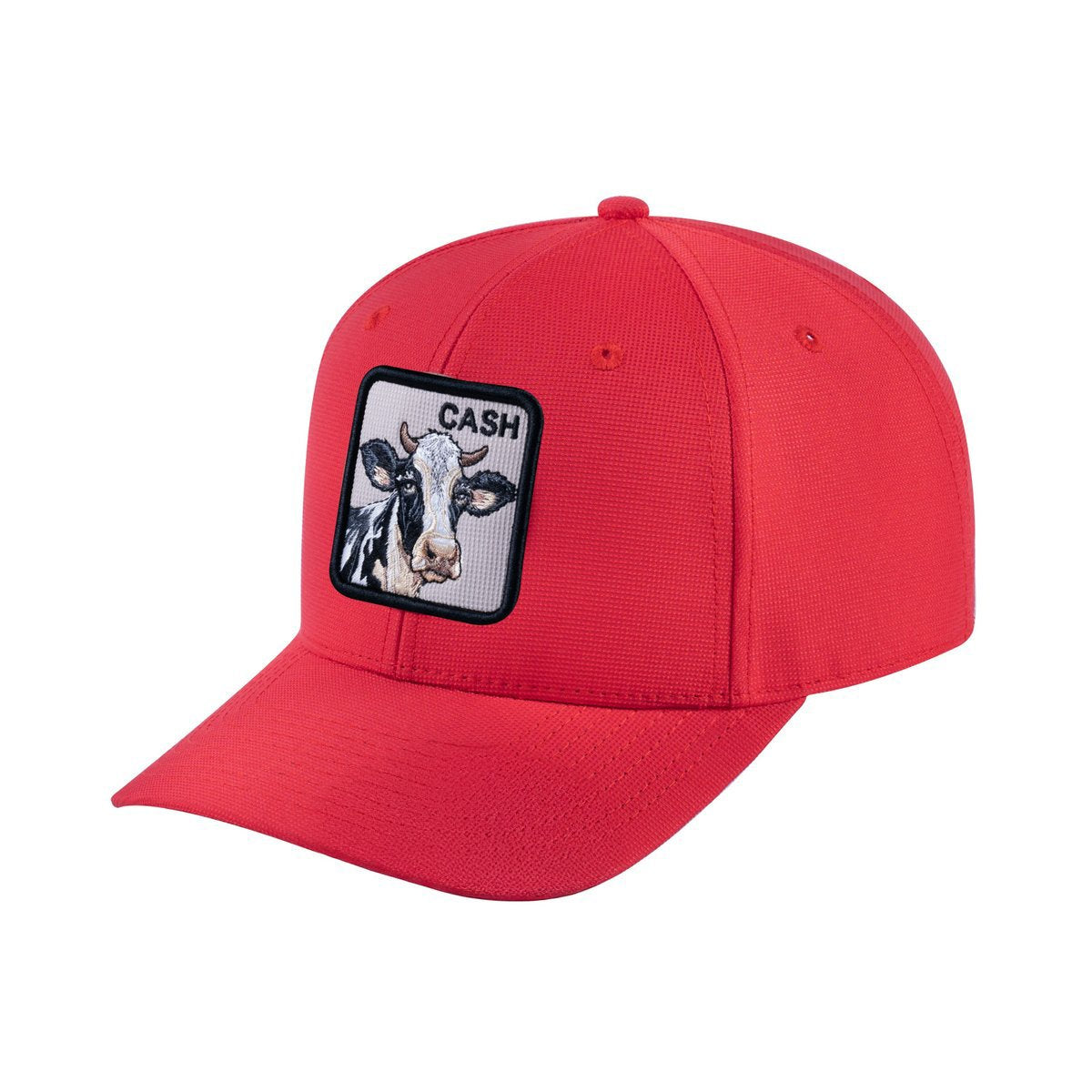 Cow V2 6-Panel Baseball Cap with Red front and Red back