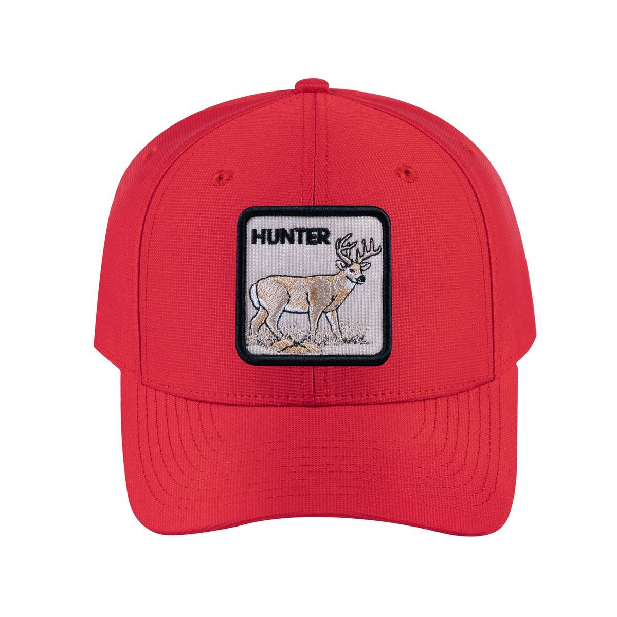 Hunter V2 6-Panel Baseball Cap with Red front and Red back