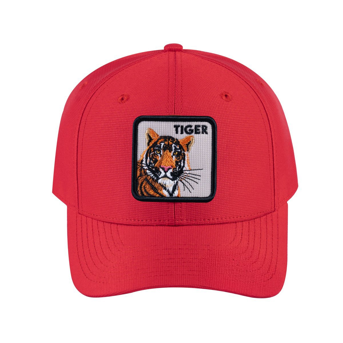 Tiger V2 6-Panel Baseball Cap with Red front and Red back