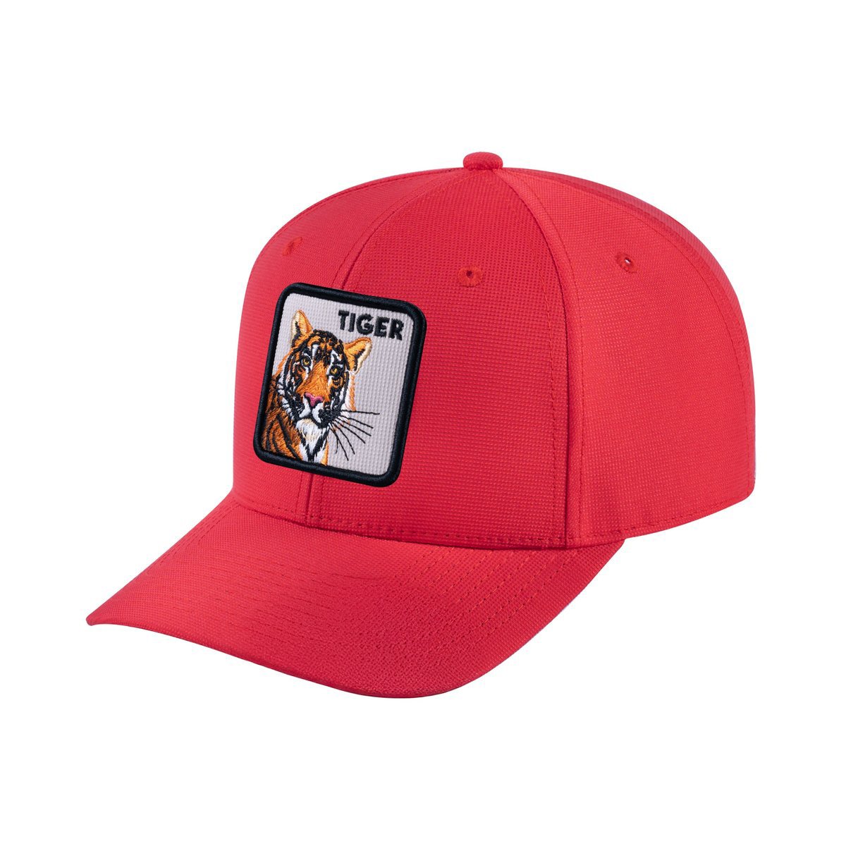 Tiger V2 6-Panel Baseball Cap with Red front and Red back
