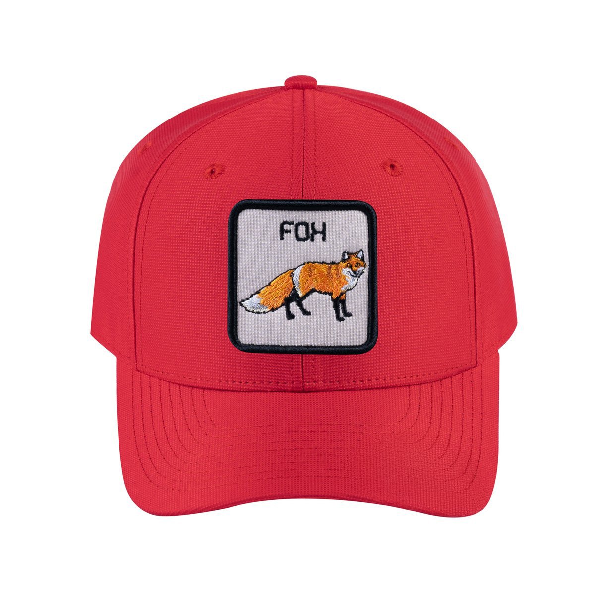 Fox V2 6-Panel Baseball Cap with Red front and Red back