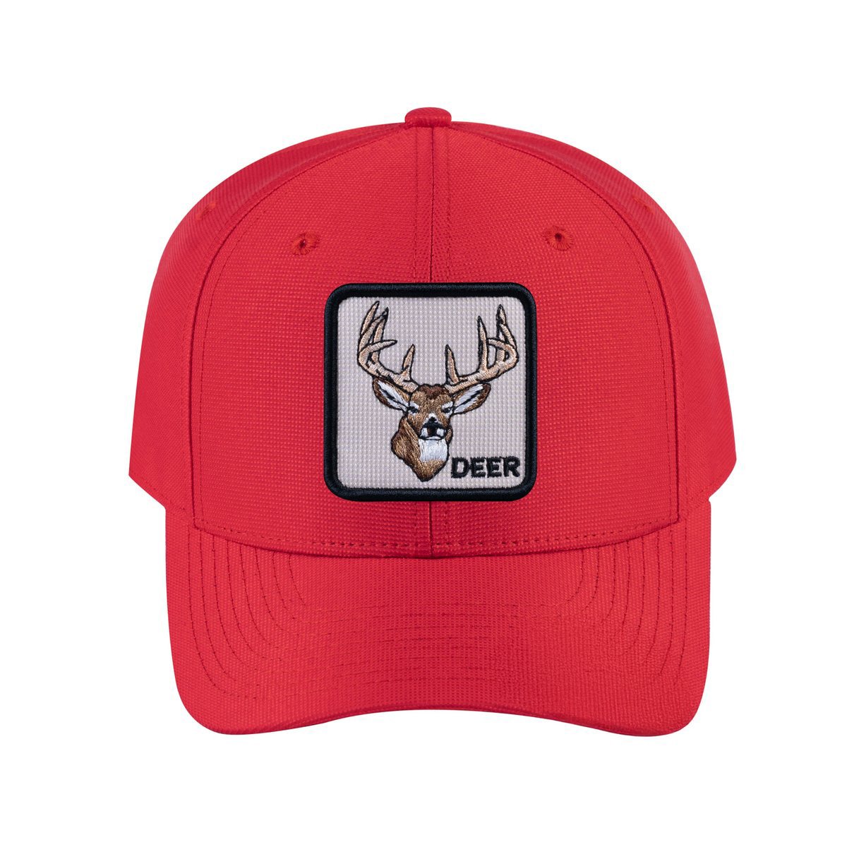 Deer V2 6-Panel Baseball Cap with Red front and Red back