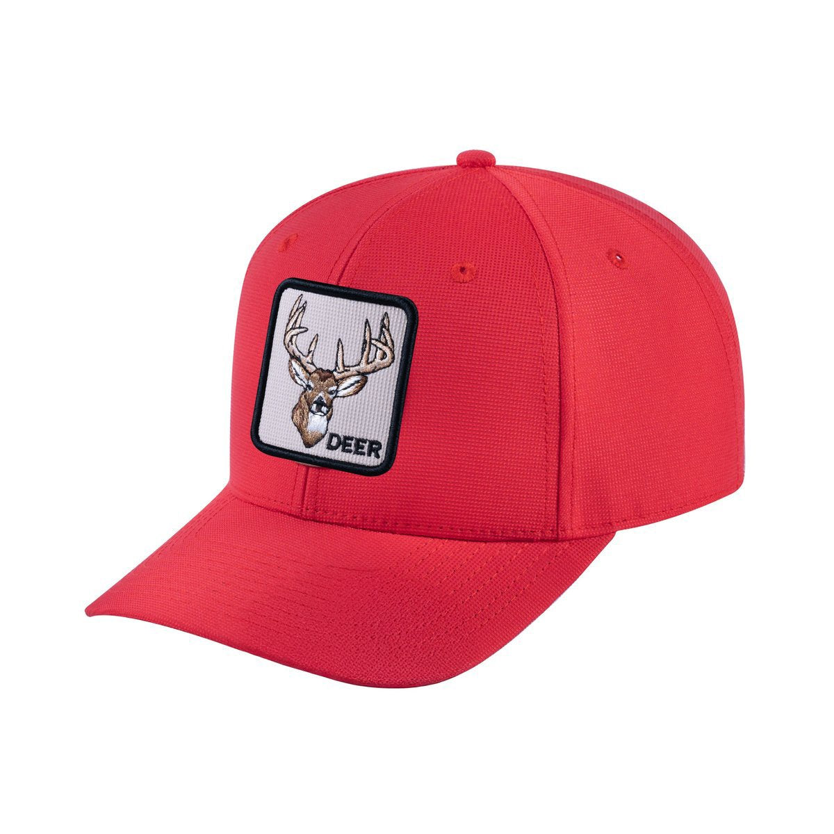 Deer V2 6-Panel Baseball Cap with Red front and Red back