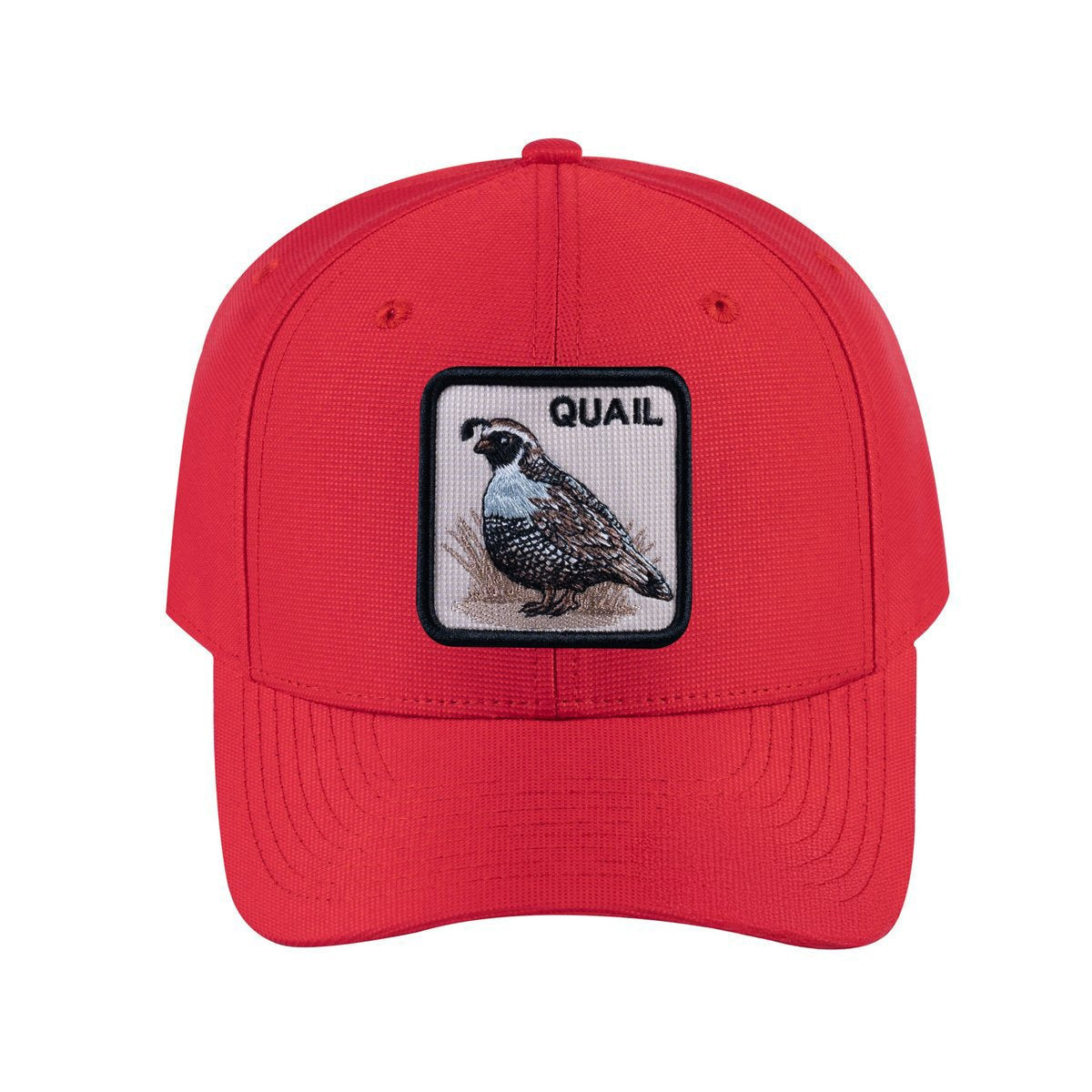 Quail V2 6-Panel Baseball Cap with Red front and Red back