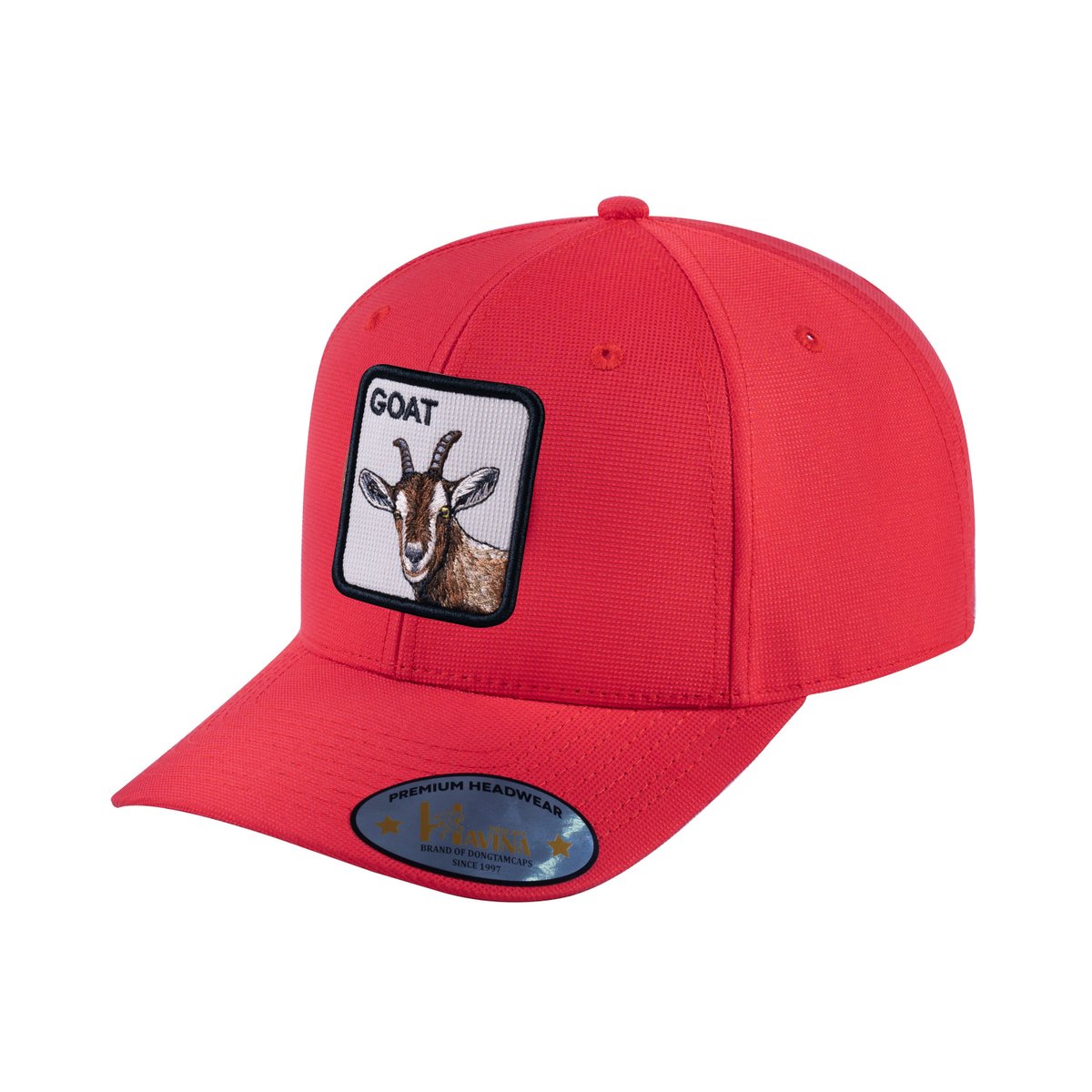 Goat V2 6-Panel Baseball Cap with Red front and Red back