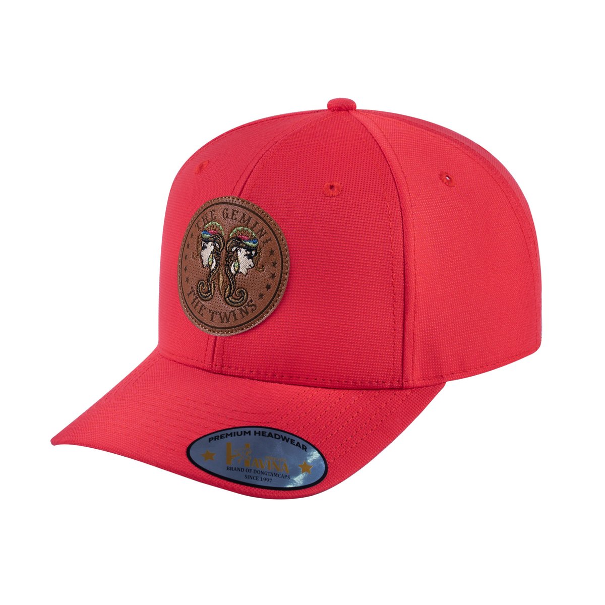Gemini Zodiac V2 6-Panel Baseball Cap with Red front and Red back