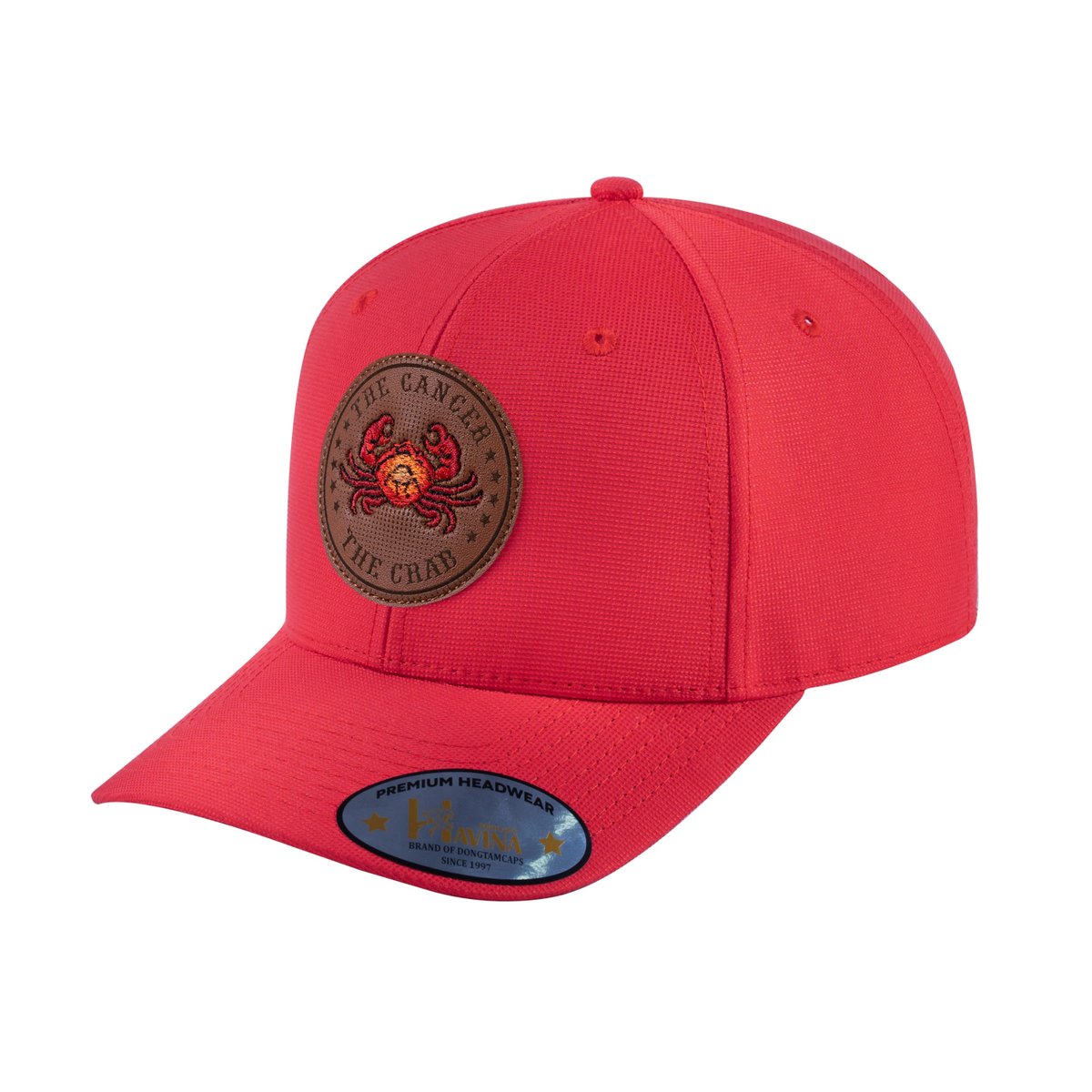 Cancer Zodiac V2 6-Panel Baseball Cap with Red front and Red back