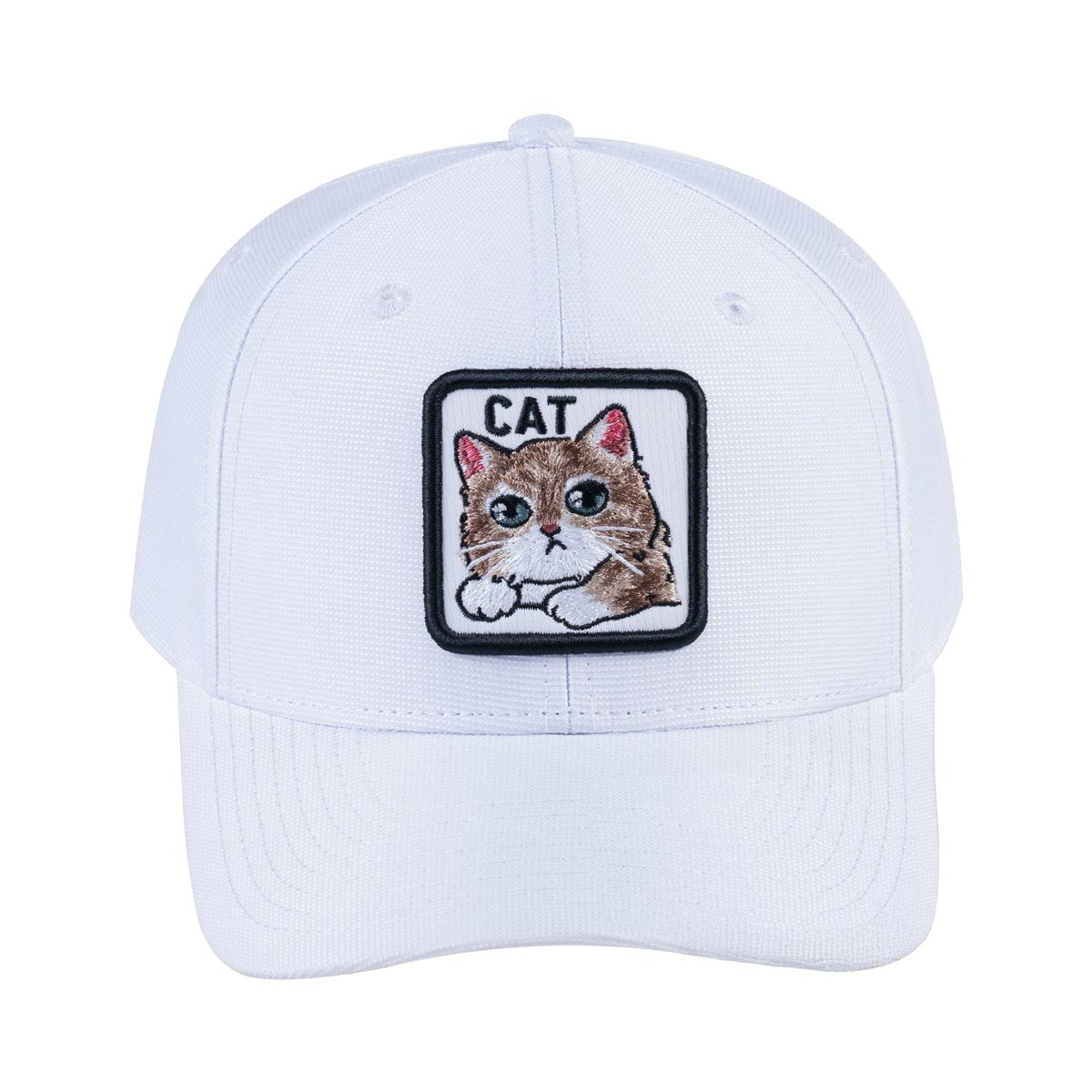 Cat V2 6-Panel Baseball Cap with White front and White back