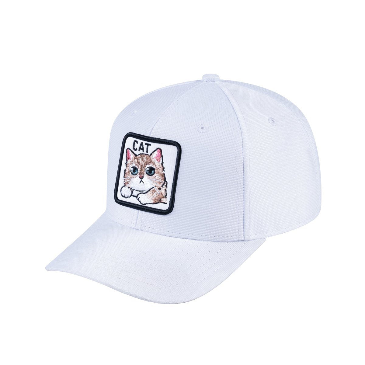 Cat V2 6-Panel Baseball Cap with White front and White back