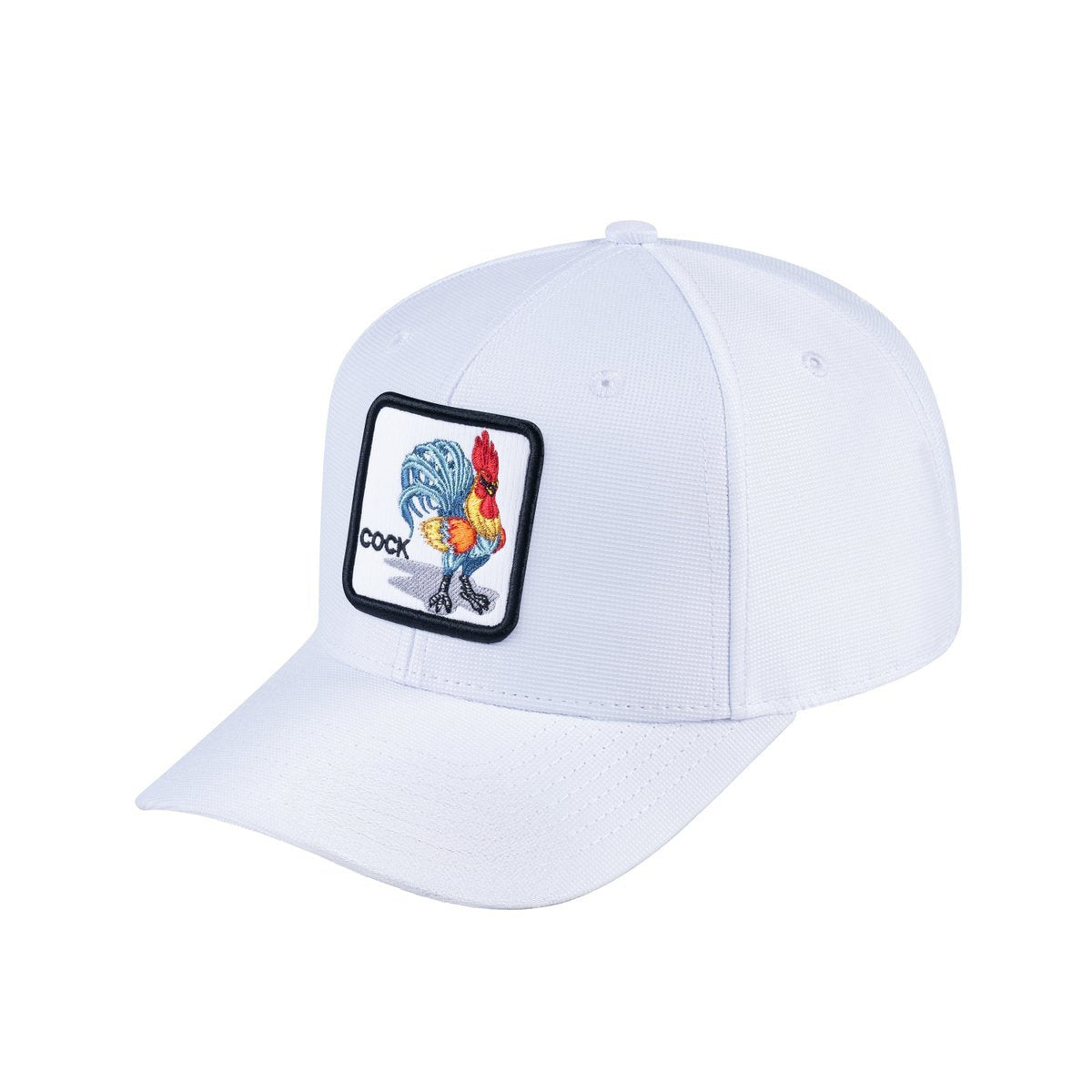 Chicken V2 6-Panel Baseball Cap with White front and White back
