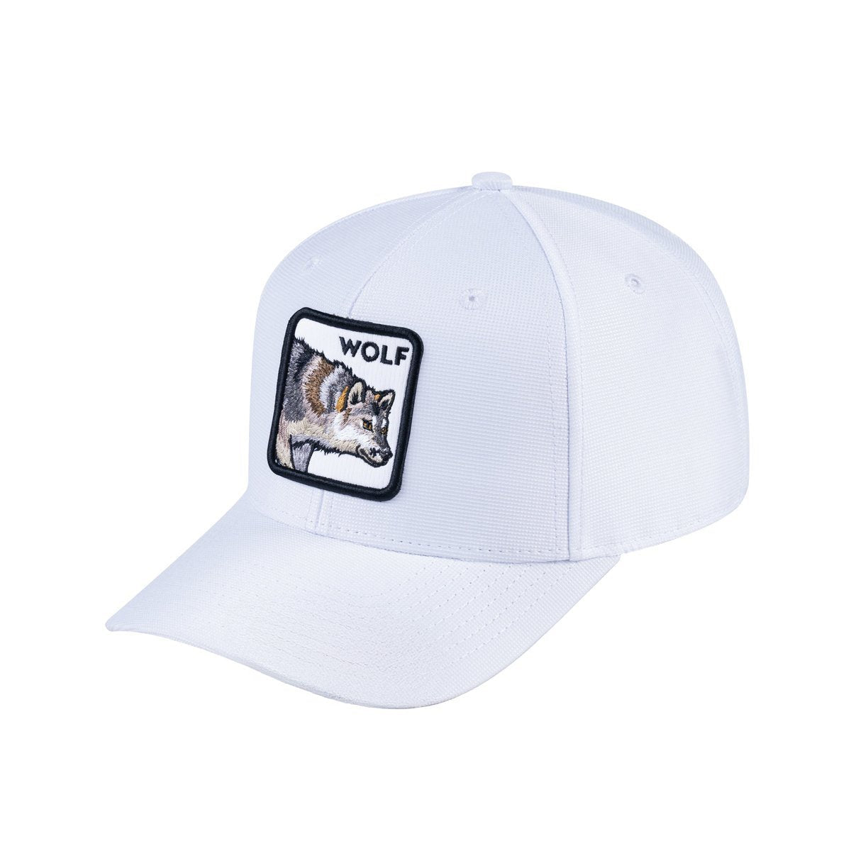 Wolf V2 6-Panel Baseball Cap with White front and White back