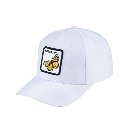 Butterfly V2 6-Panel Baseball Cap with White front and White back