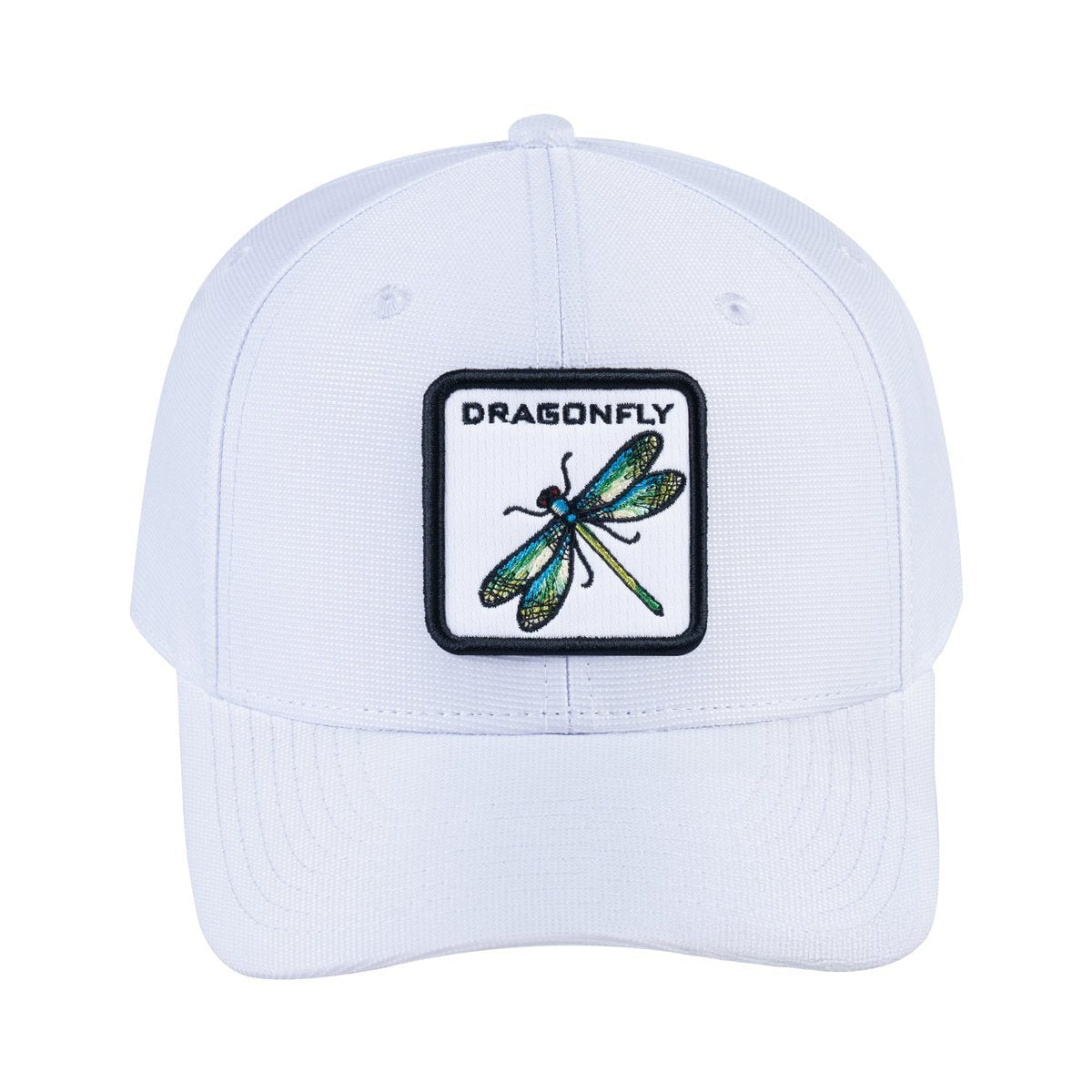 Dragonfly V2 6-Panel Baseball Cap with White front and White back