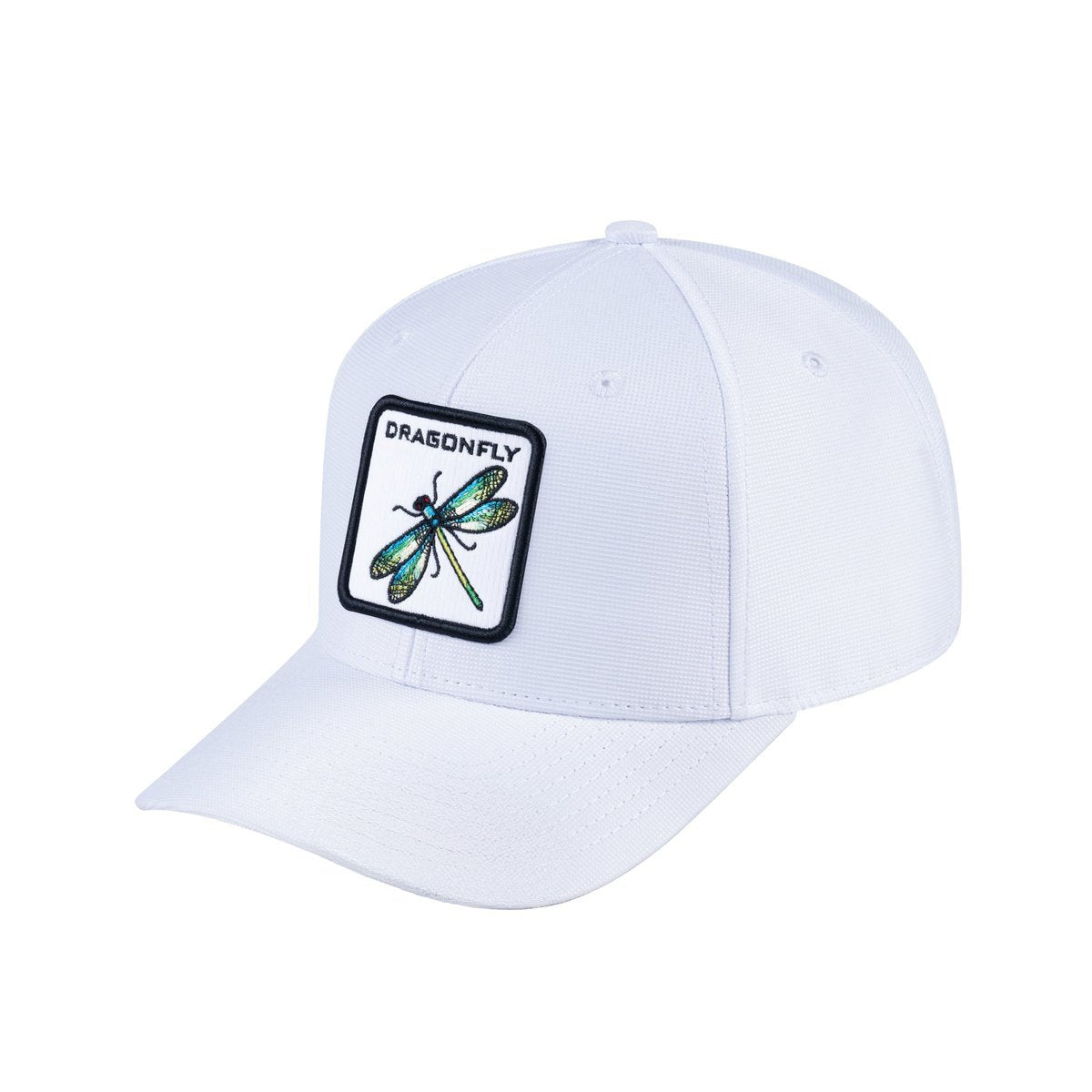 Dragonfly V2 6-Panel Baseball Cap with White front and White back