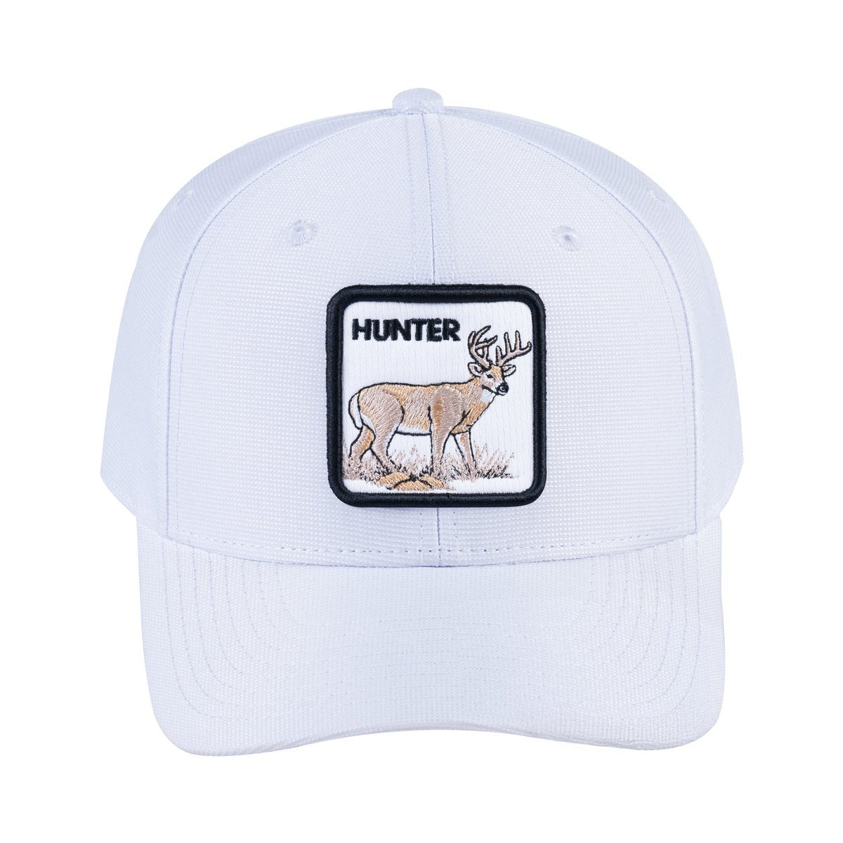 Hunter V2 6-Panel Baseball Cap with White front and White back