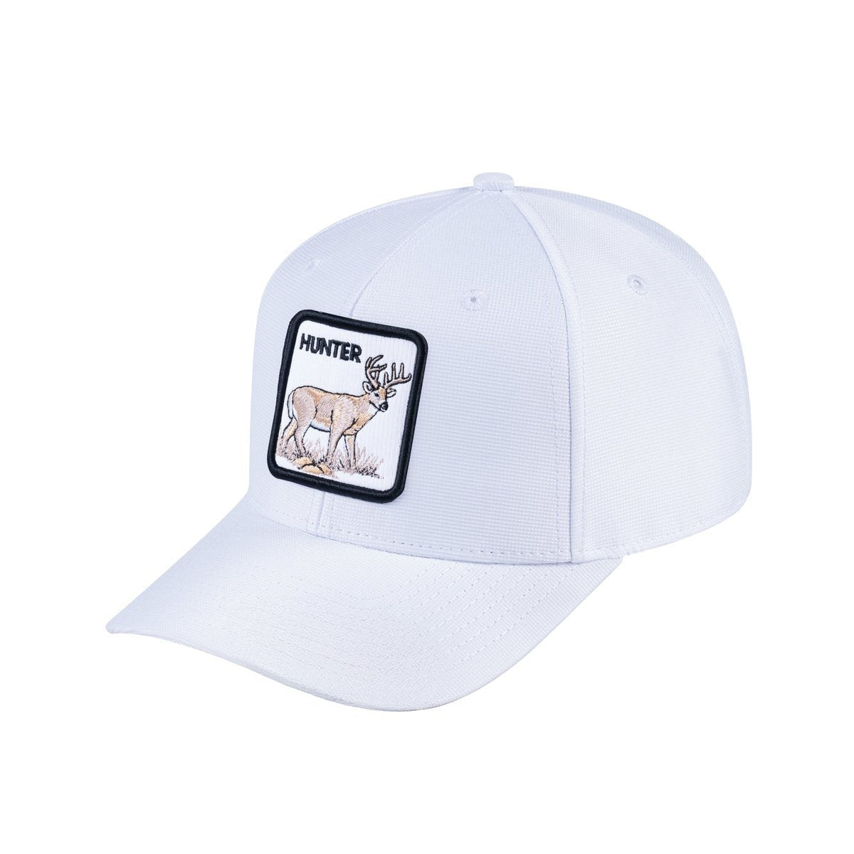 Hunter V2 6-Panel Baseball Cap with White front and White back