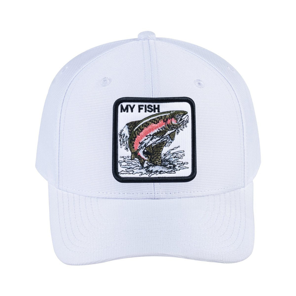 Salmon V2 6-Panel Baseball Cap with White front and White back