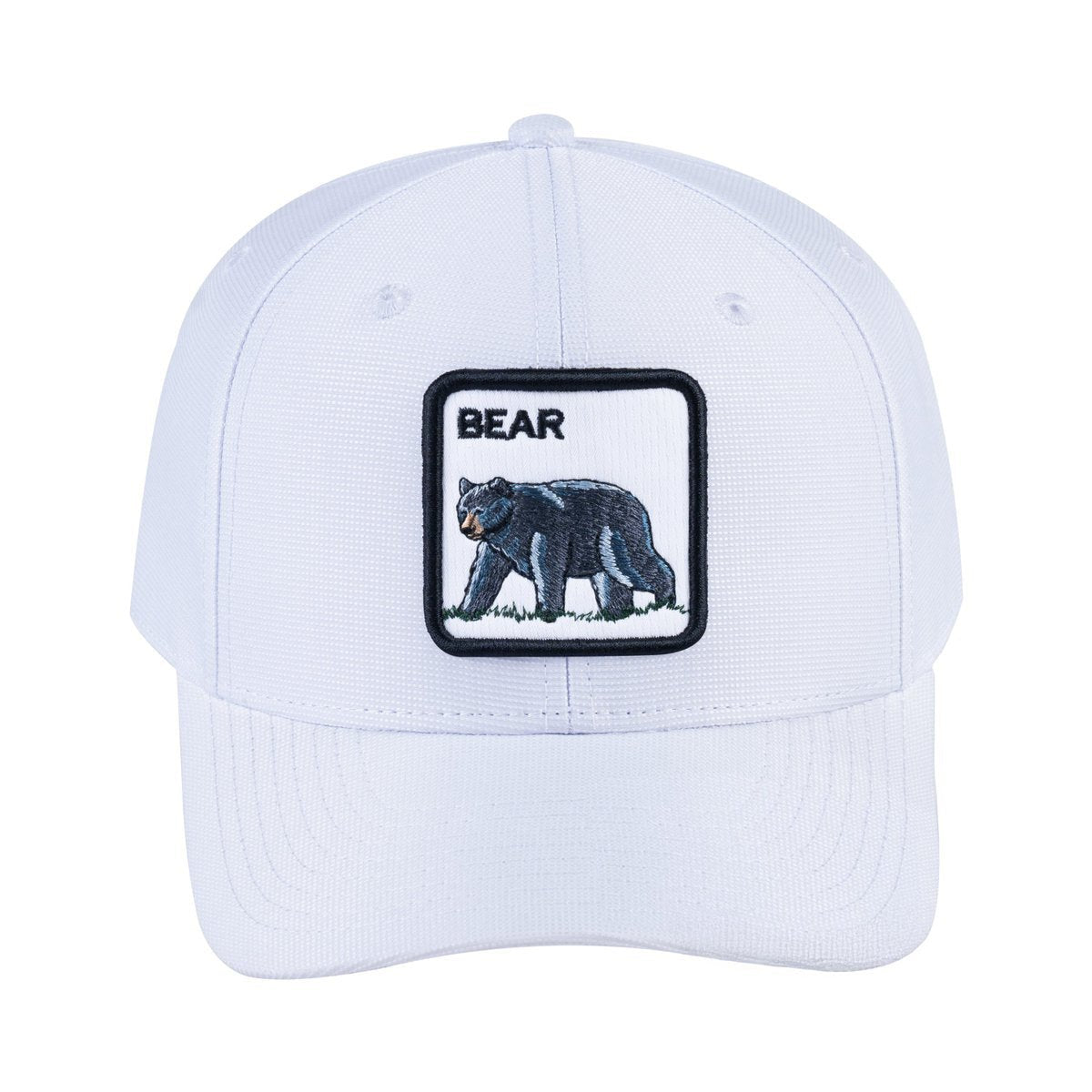 Bear V2 6-Panel Baseball Cap with White front and White back