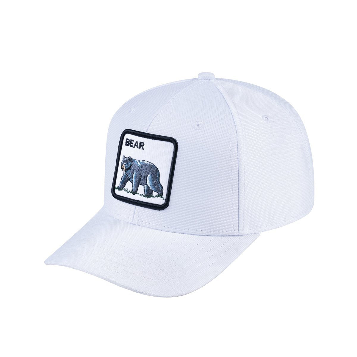 Bear V2 6-Panel Baseball Cap with White front and White back