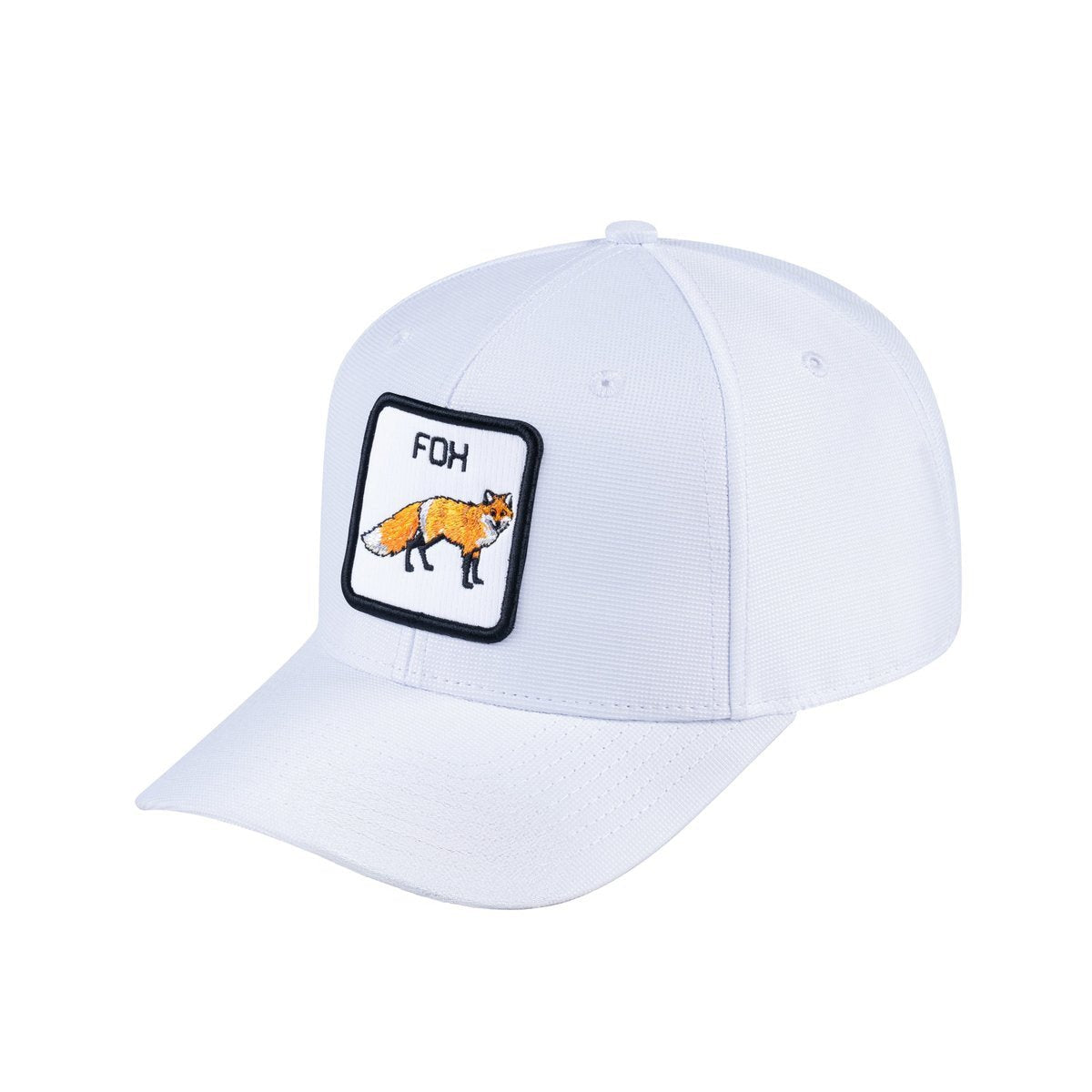 Fox V2 6-Panel Baseball Cap with White front and White back