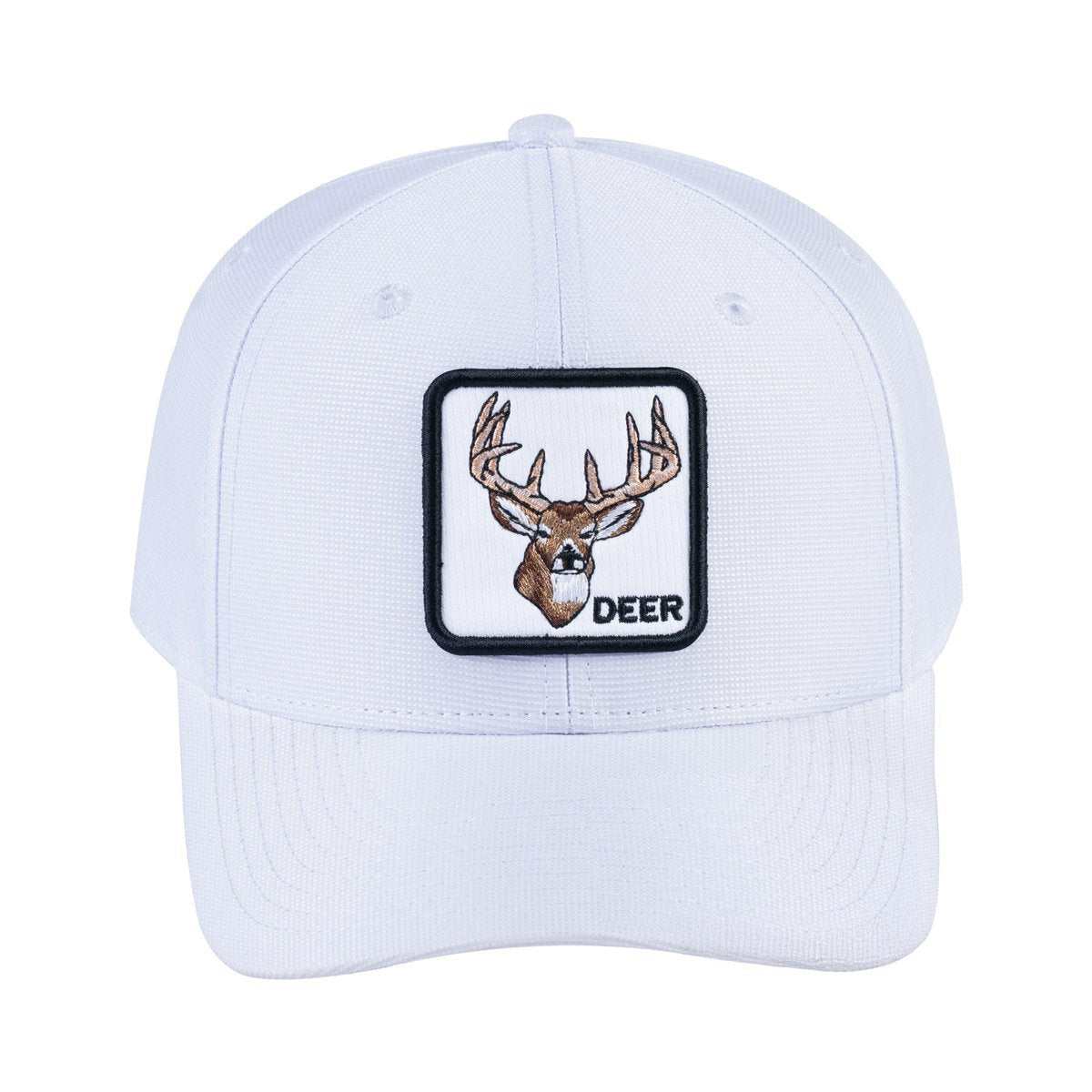 Deer V2 6-Panel Baseball Cap with White front and White back