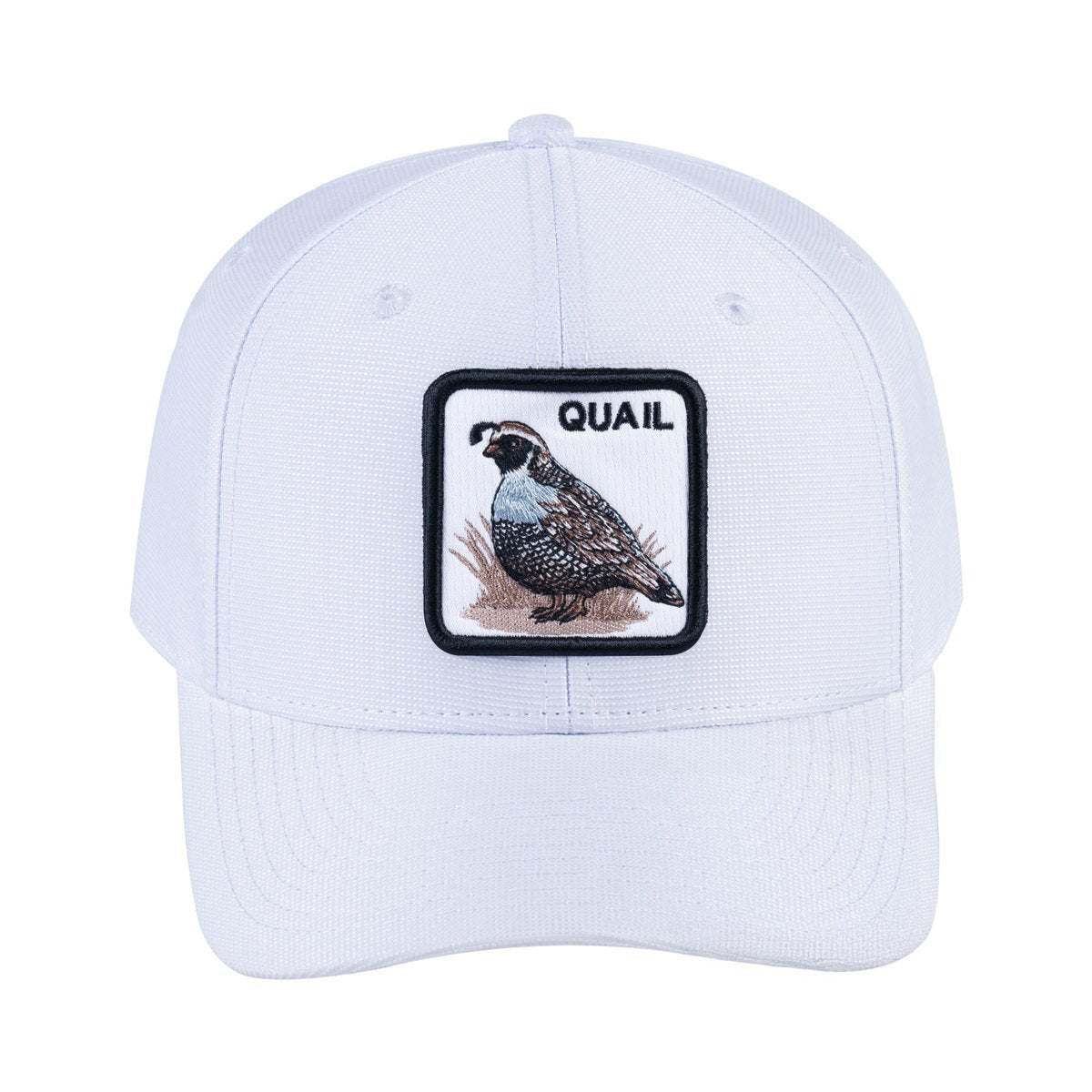 Quail V2 6-Panel Baseball Cap with White front and White back