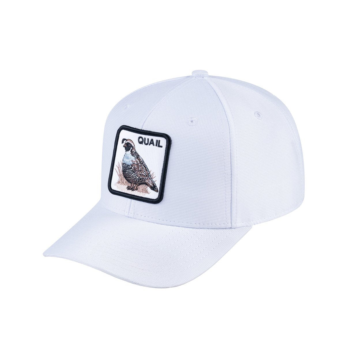 Quail V2 6-Panel Baseball Cap with White front and White back