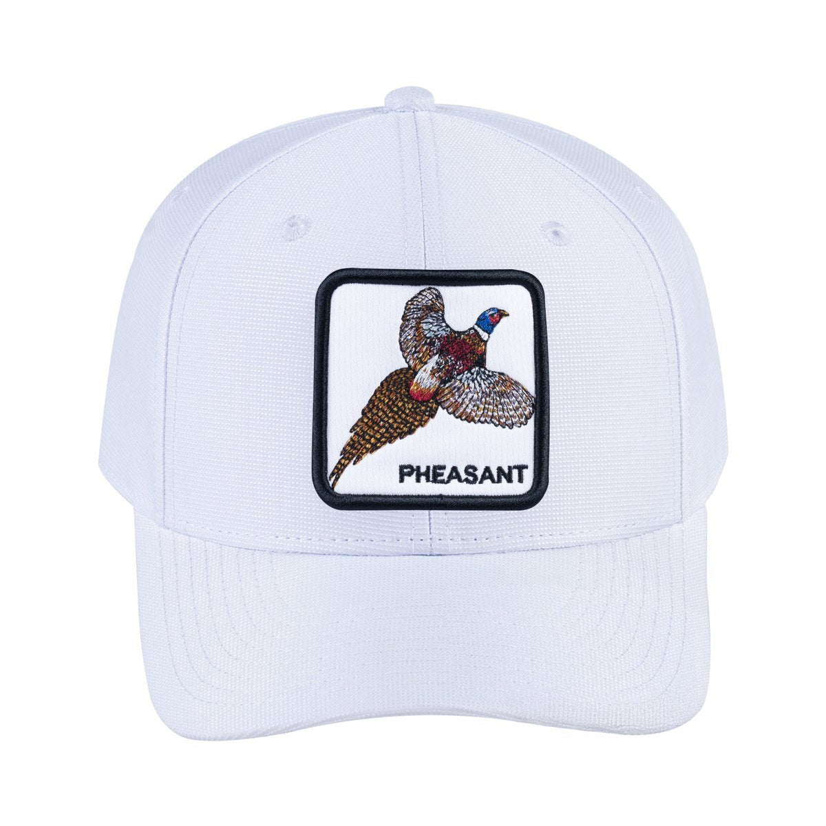 Pheasant V2 6-Panel Baseball Cap with White front and White back