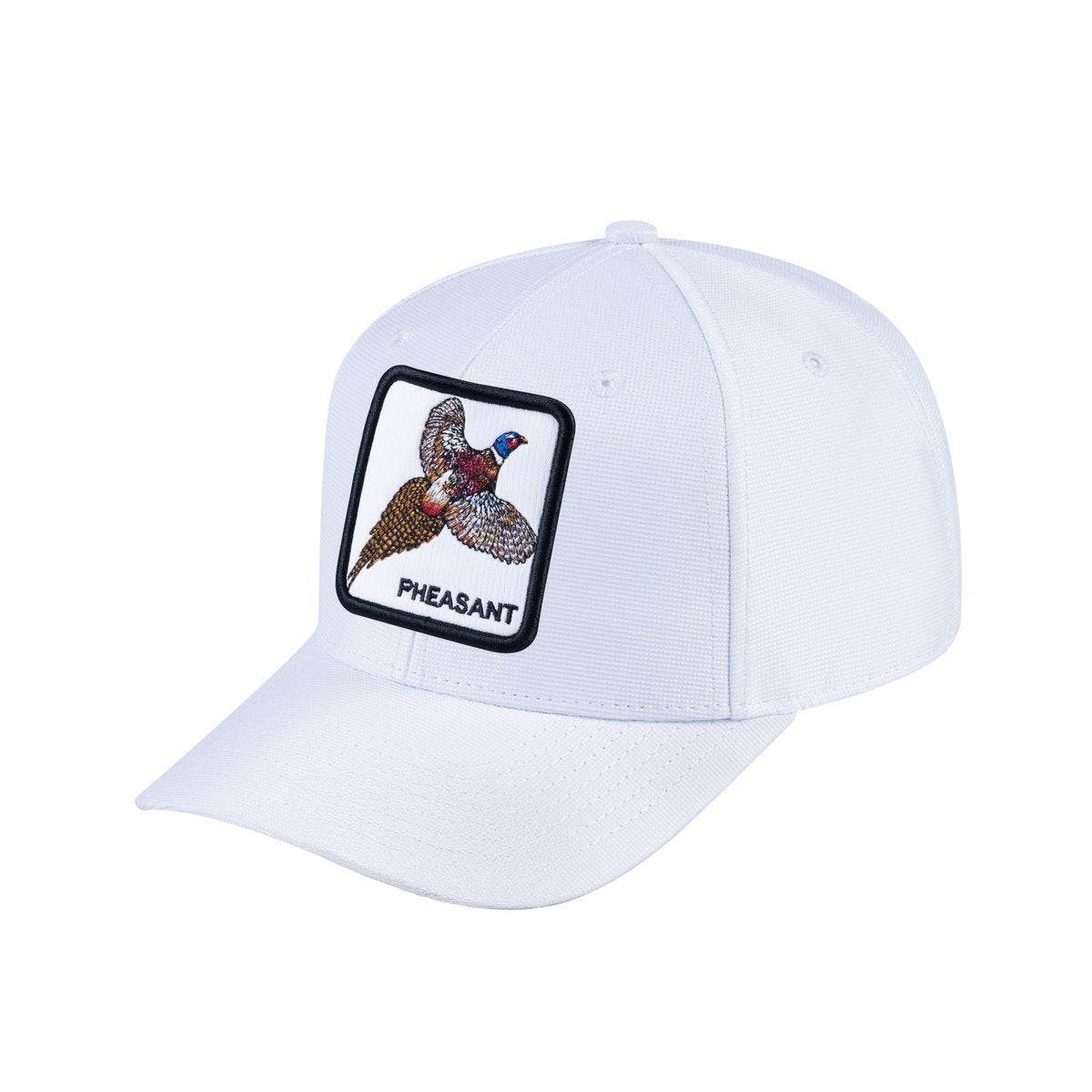 Pheasant V2 6-Panel Baseball Cap with White front and White back