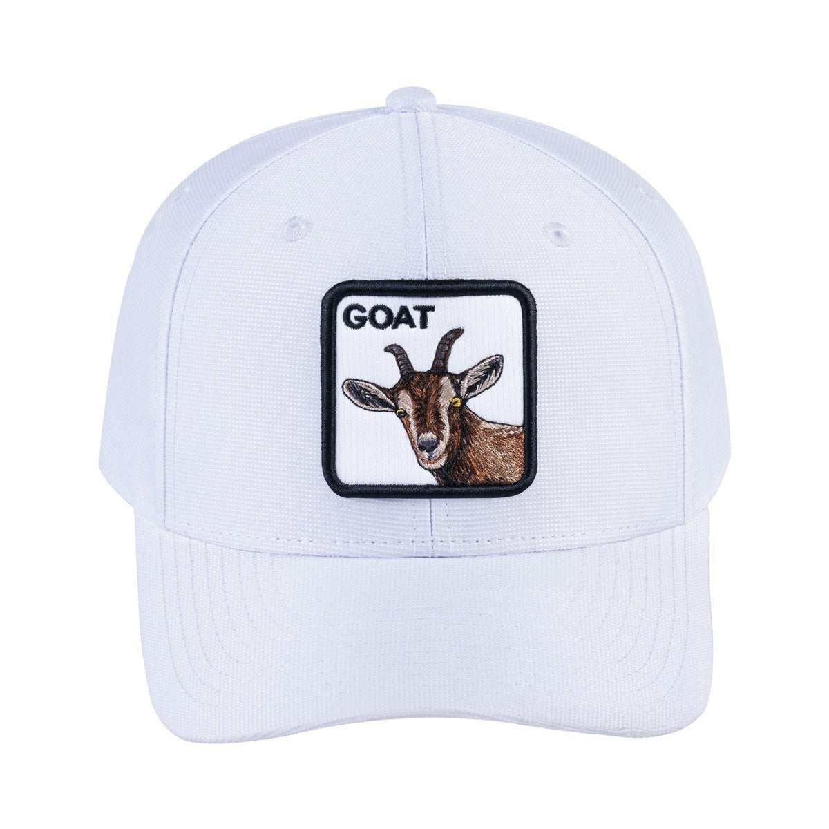 Goat V2 6-Panel Baseball Cap with White front and White back