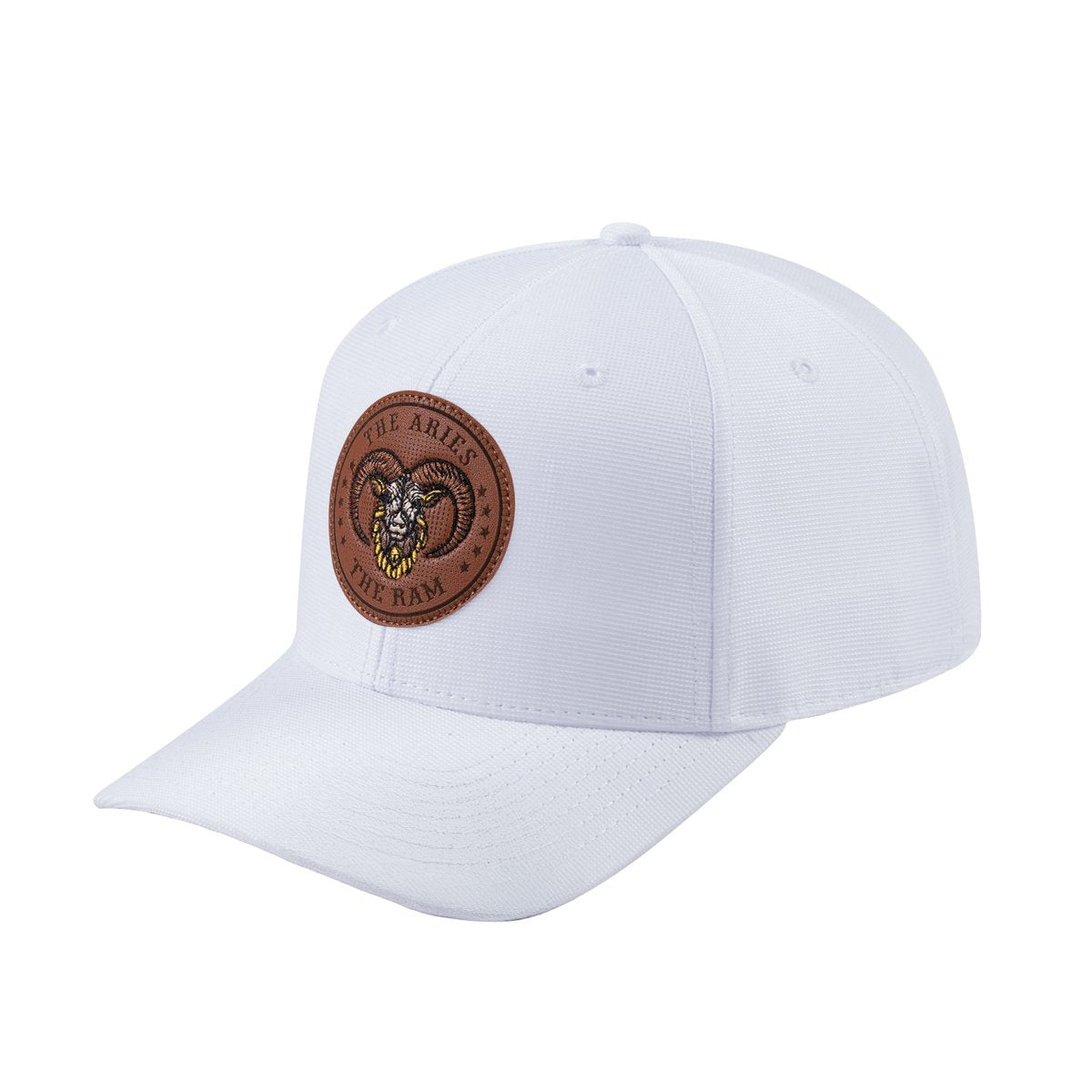 Aries Zodiac V2 6-Panel Baseball Cap with White front and White back