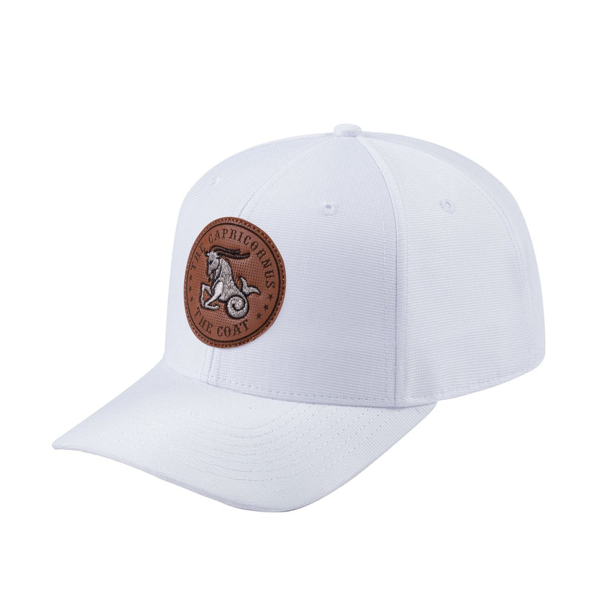 Capricorn Zodiac V2 6-Panel Baseball Cap with White front and White back