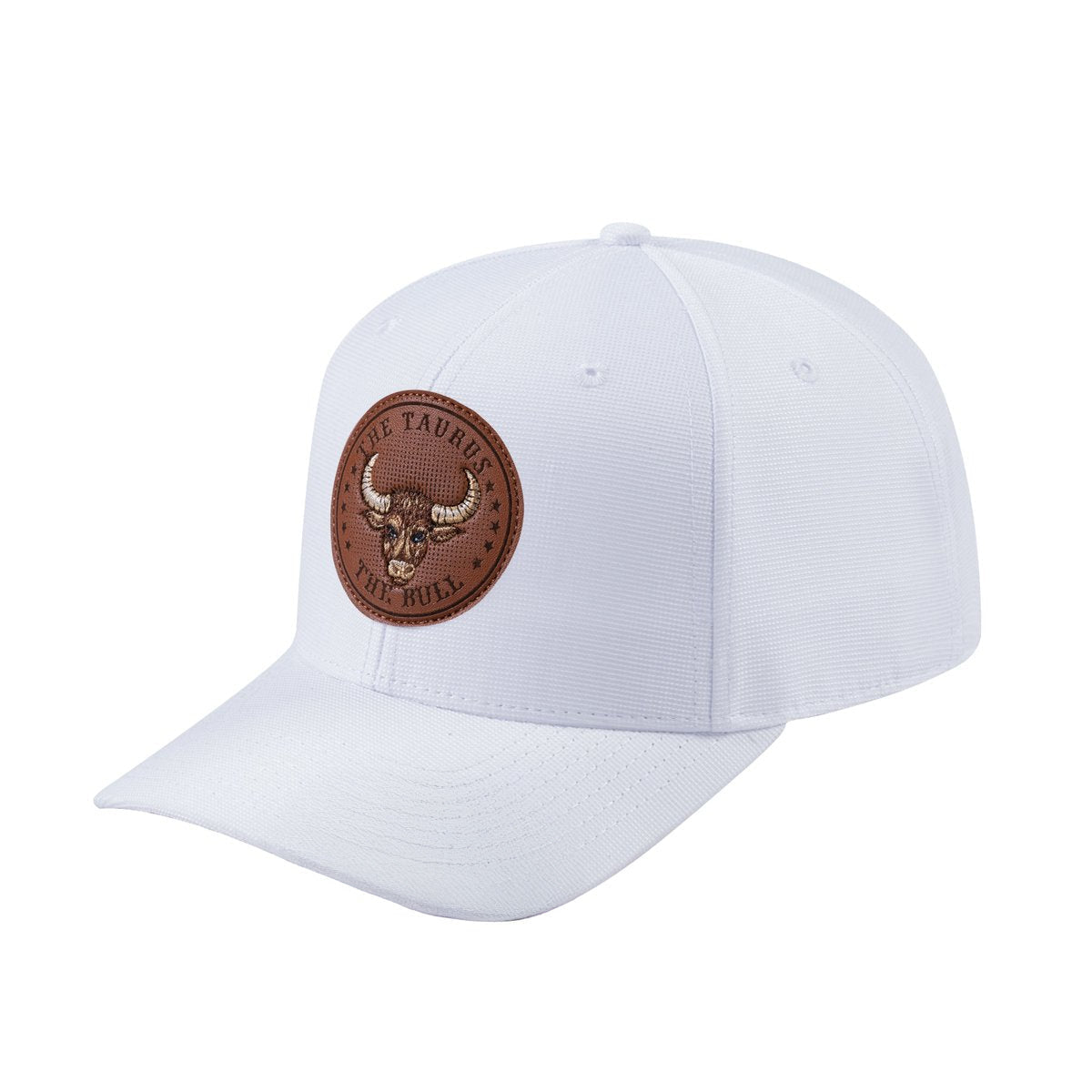 Taurus Zodiac V2 6-Panel Baseball Cap with White front and White back