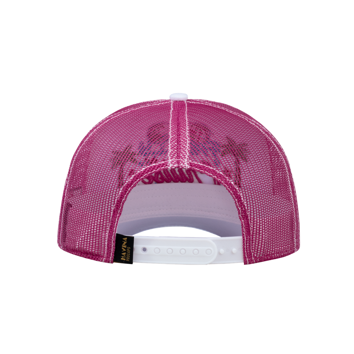 Family Cruise, Traveling 6-Panel Trucker Hat with White front and Pink back