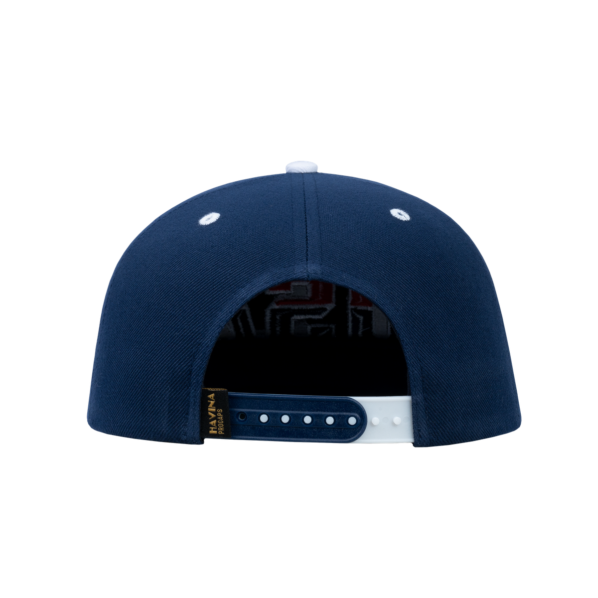 Classic US American Flag 6-Panel Snapback Flat Bill Baseball Cap with Navy front and Navy back