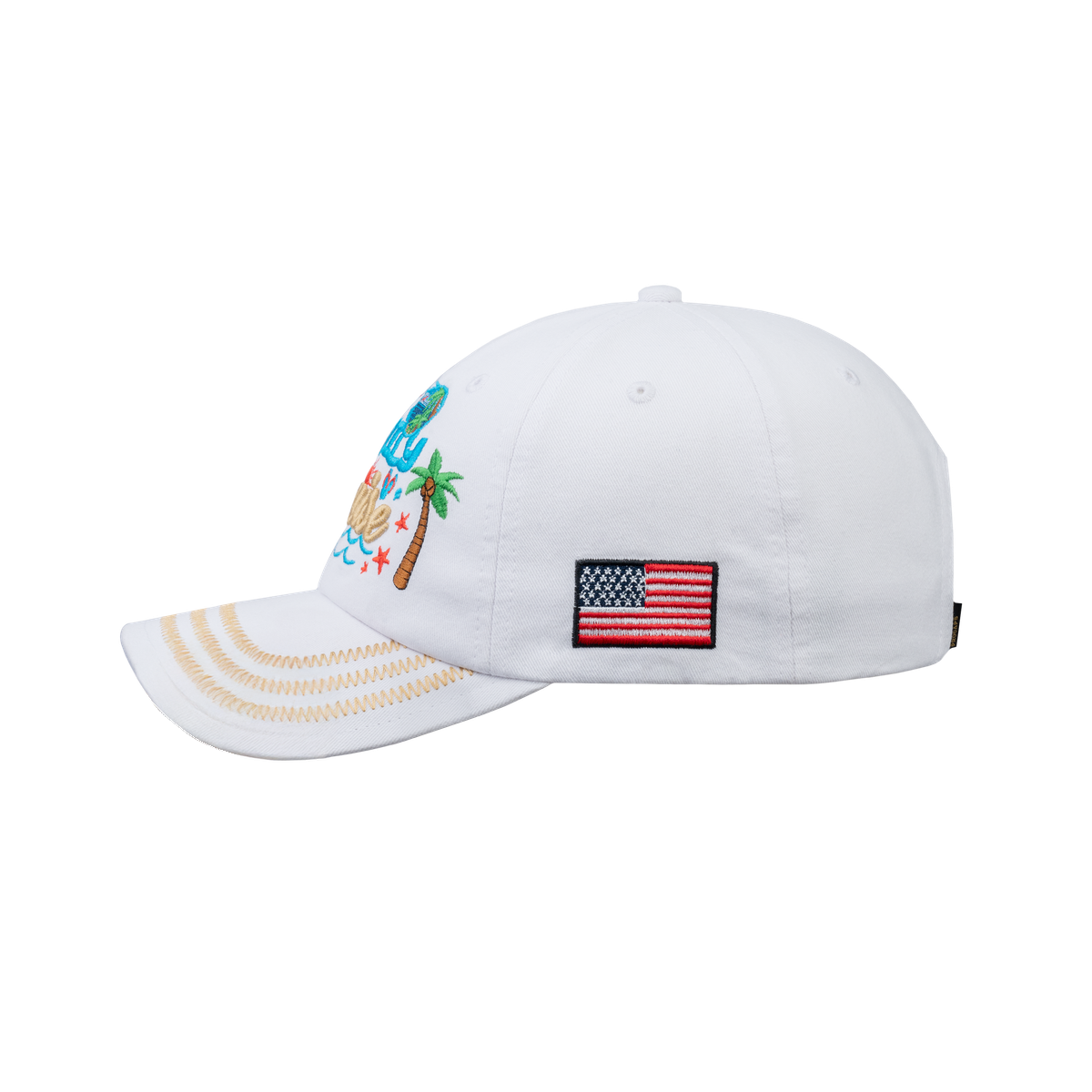 Family Cruise, Traveling 6-Panel Baseball Cap with White front and White back