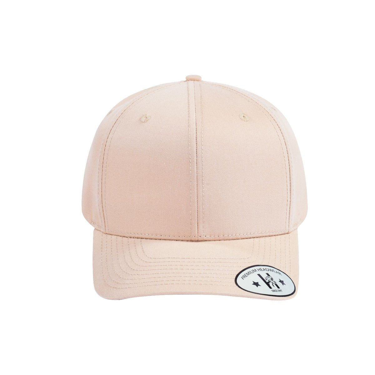 Blank 6-Panel Baseball Cap with Beige front and Beige back