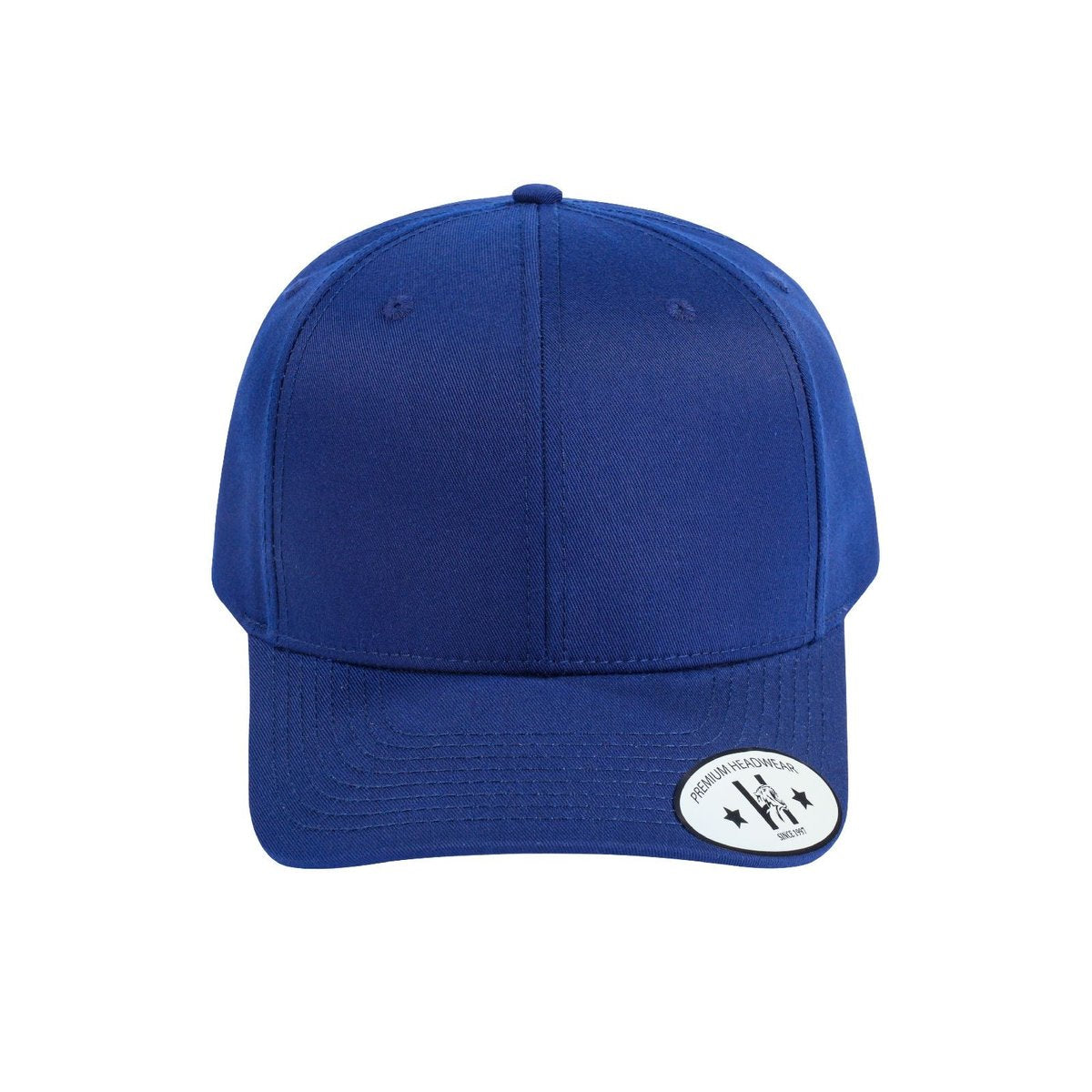 Blank 6-Panel Baseball Cap with Navy front and Navy back