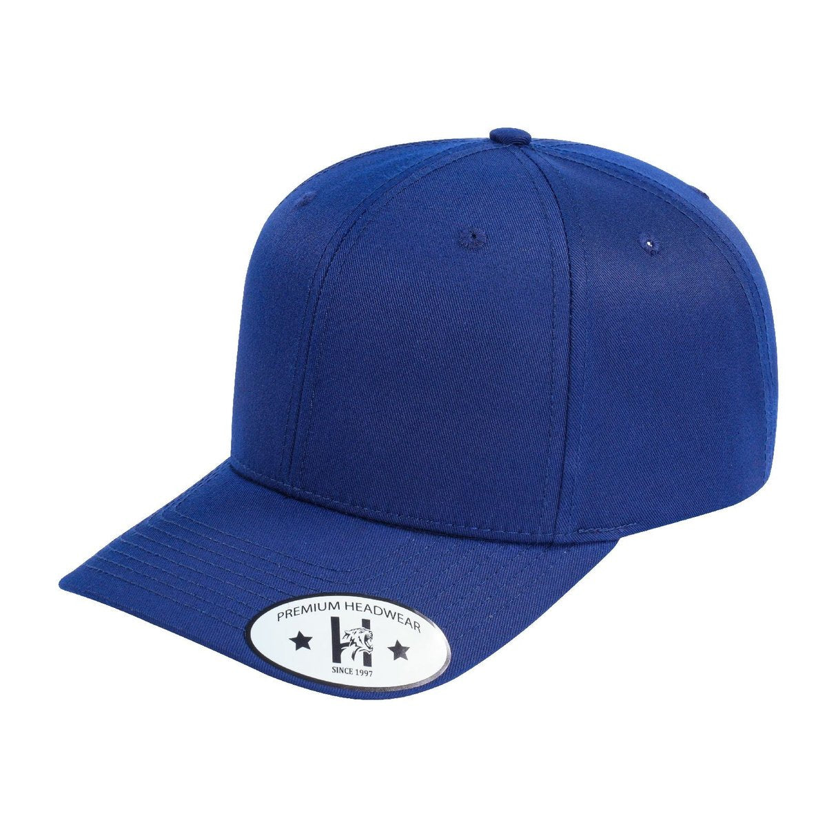 Blank 6-Panel Baseball Cap with Navy front and Navy back