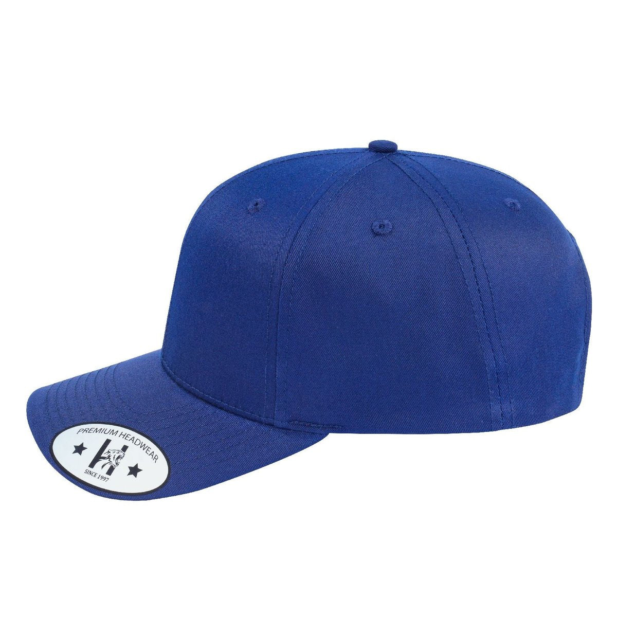 Blank 6-Panel Baseball Cap with Navy front and Navy back