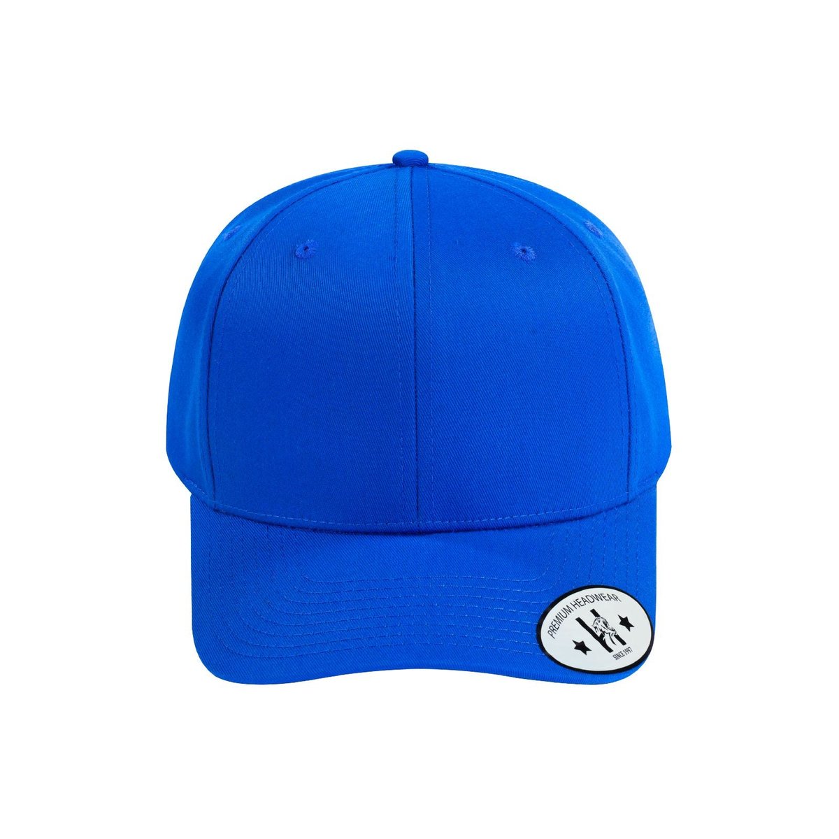 Blank 6-Panel Baseball Cap with Royal Blue front and Royal Blue back