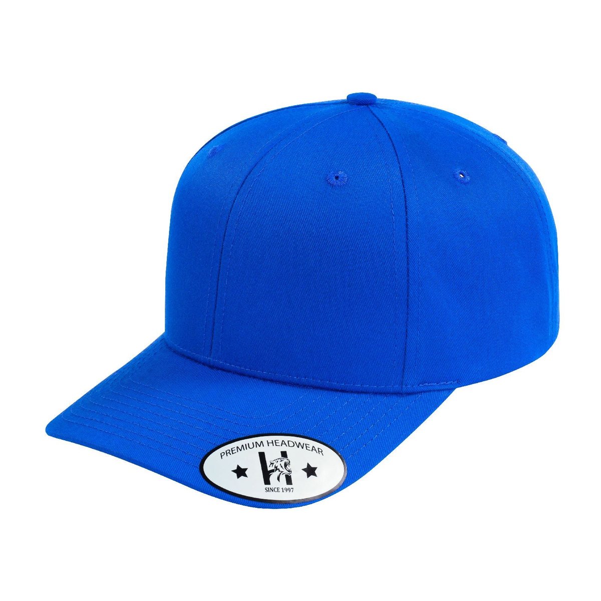 Blank 6-Panel Baseball Cap with Royal Blue front and Royal Blue back